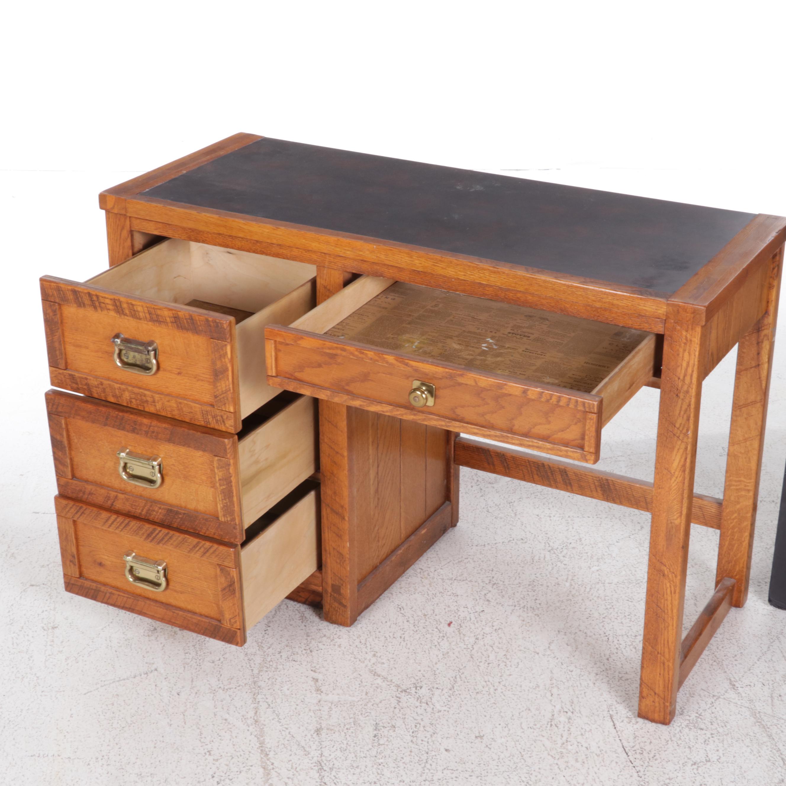 Young-Hinkle "Windjammer" Rustic Oak Desk With Chair