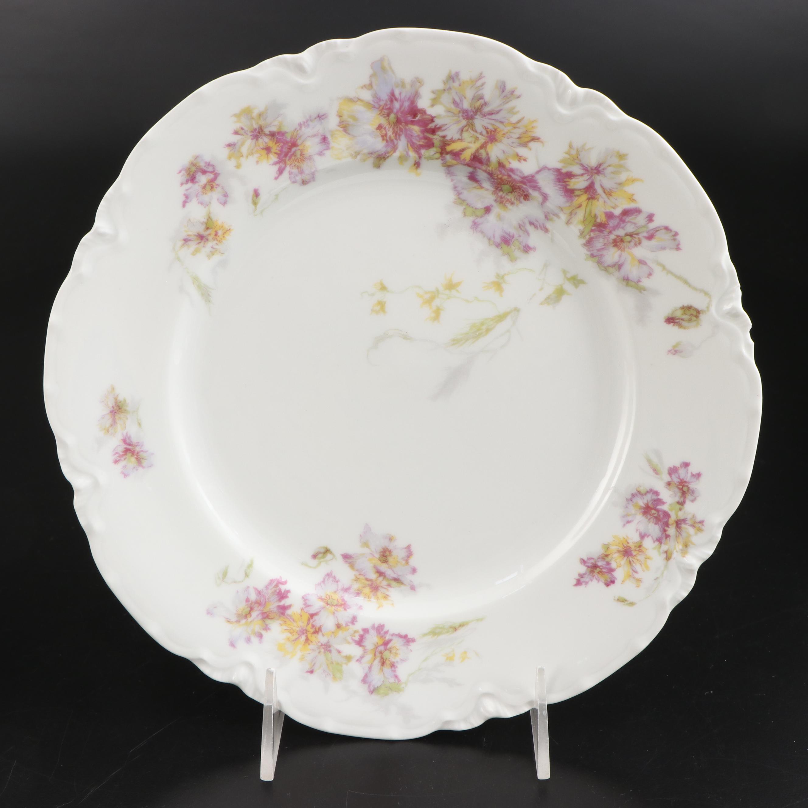 Haviland & Co. Limoges Floral Porcelain Dinner Plates