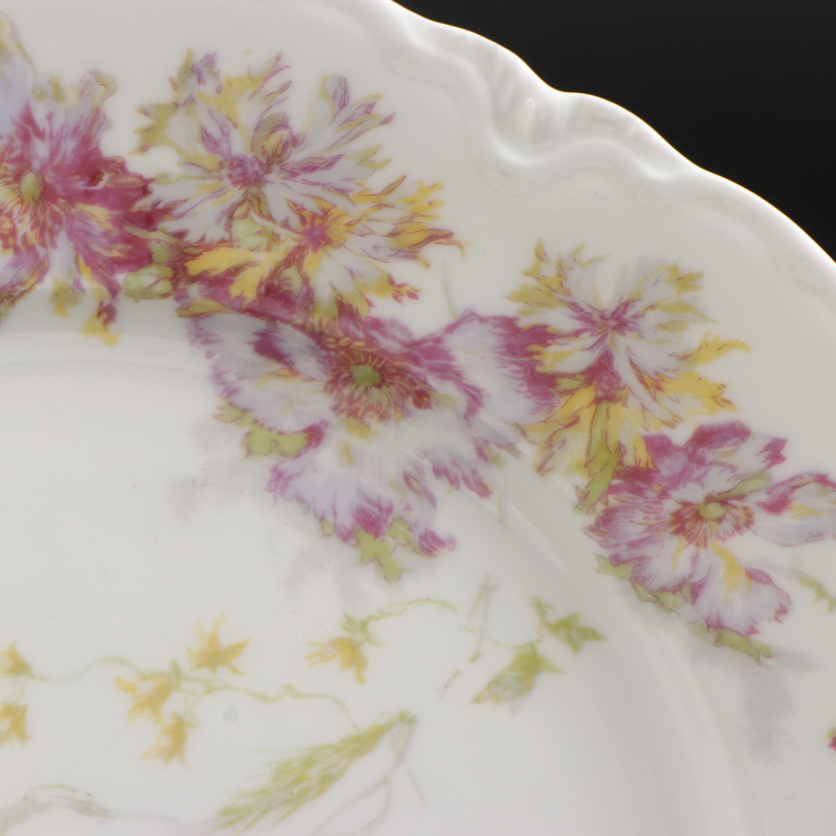 Haviland & Co. Limoges Floral Porcelain Dinner Plates