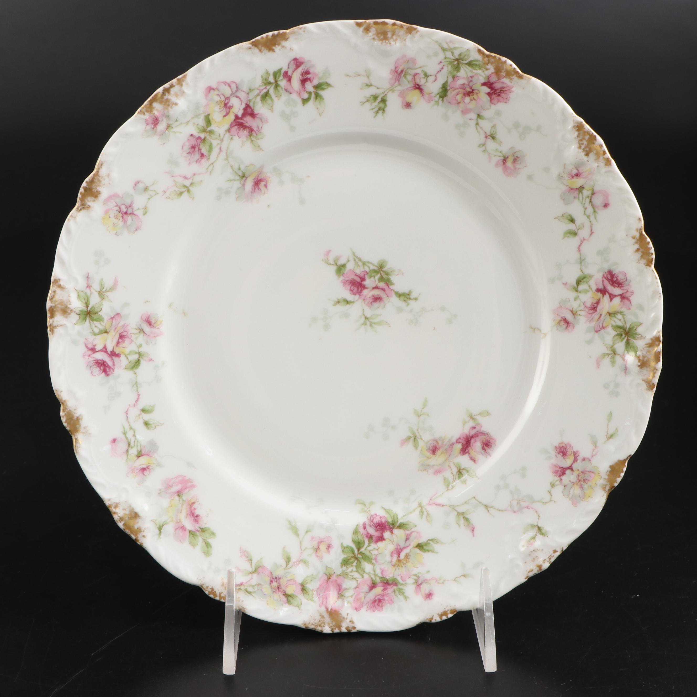 Haviland & Co. Limoges Floral Porcelain Dinner Plates