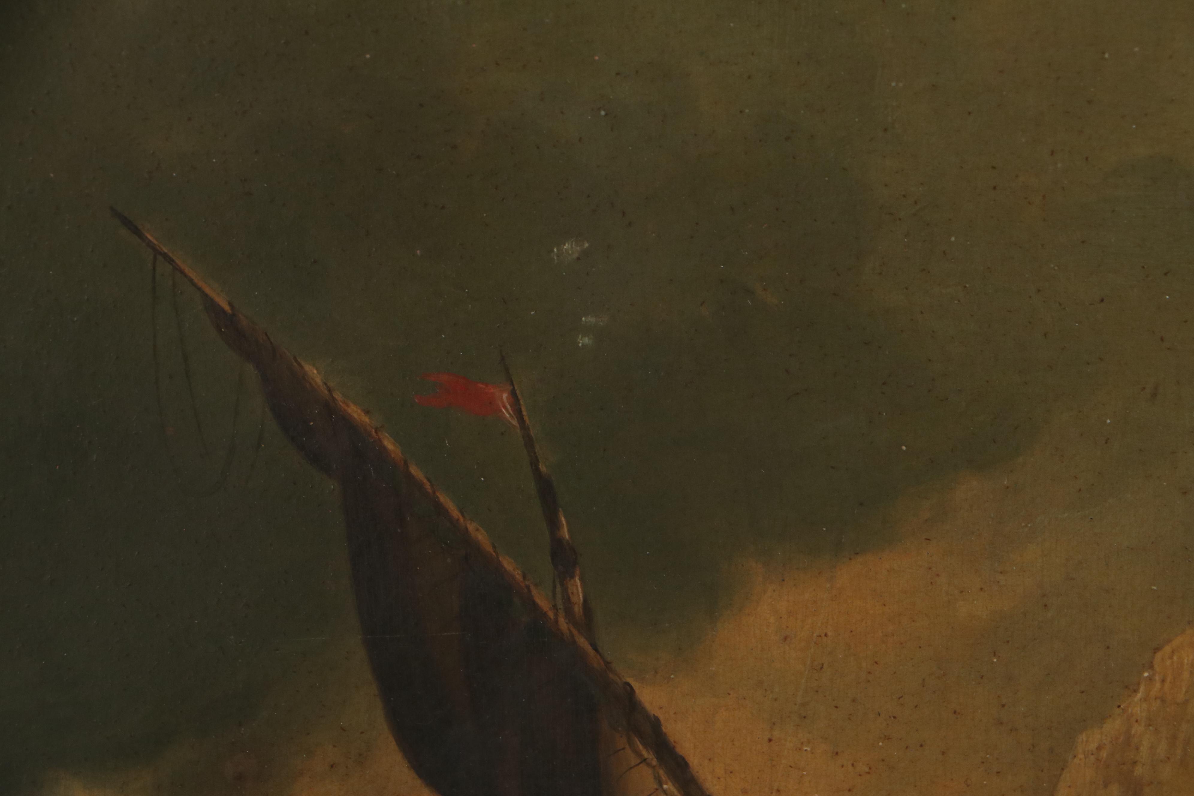 Maritime Oil Painting of Sailing Ship, 19th Century