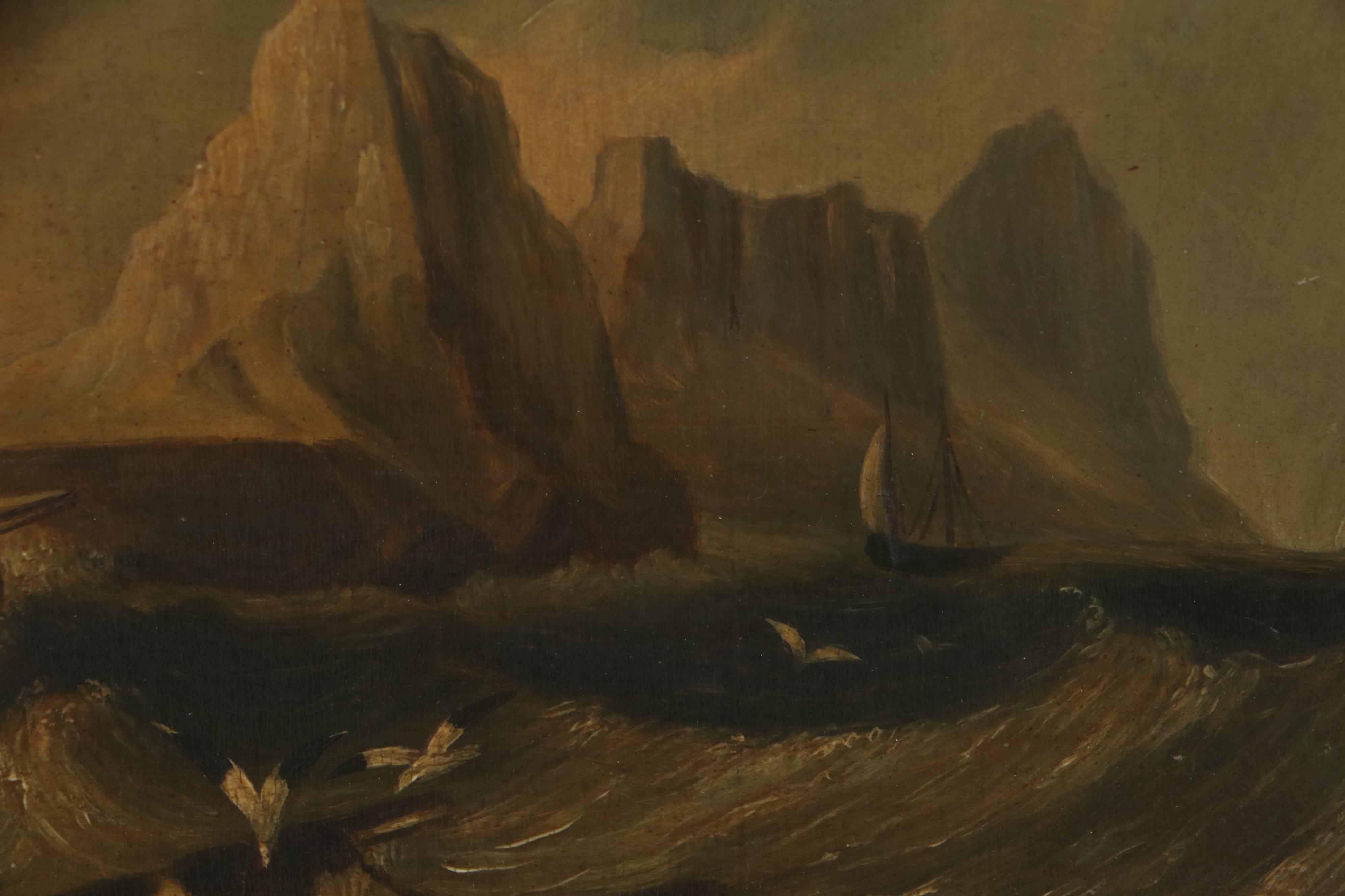 Maritime Oil Painting of Sailing Ship, 19th Century