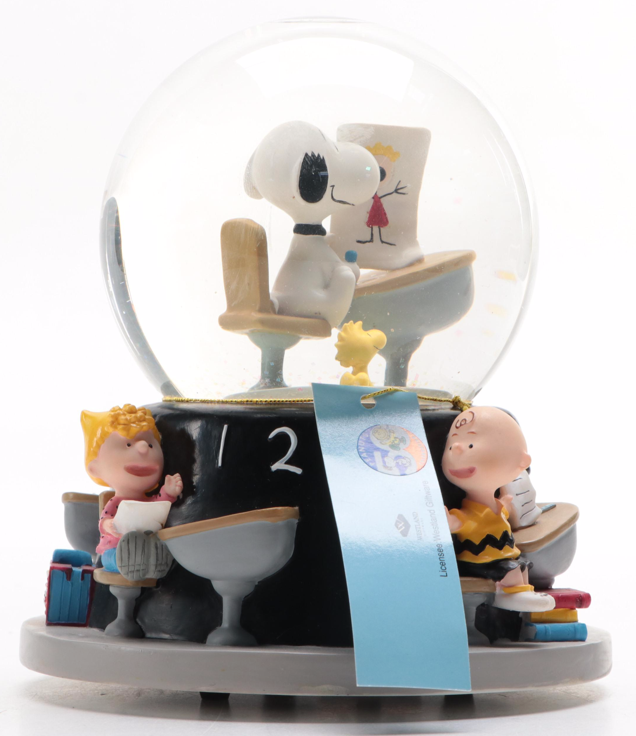Westland Giftware Peanuts Collection "Back to School" Musical Snow Globe