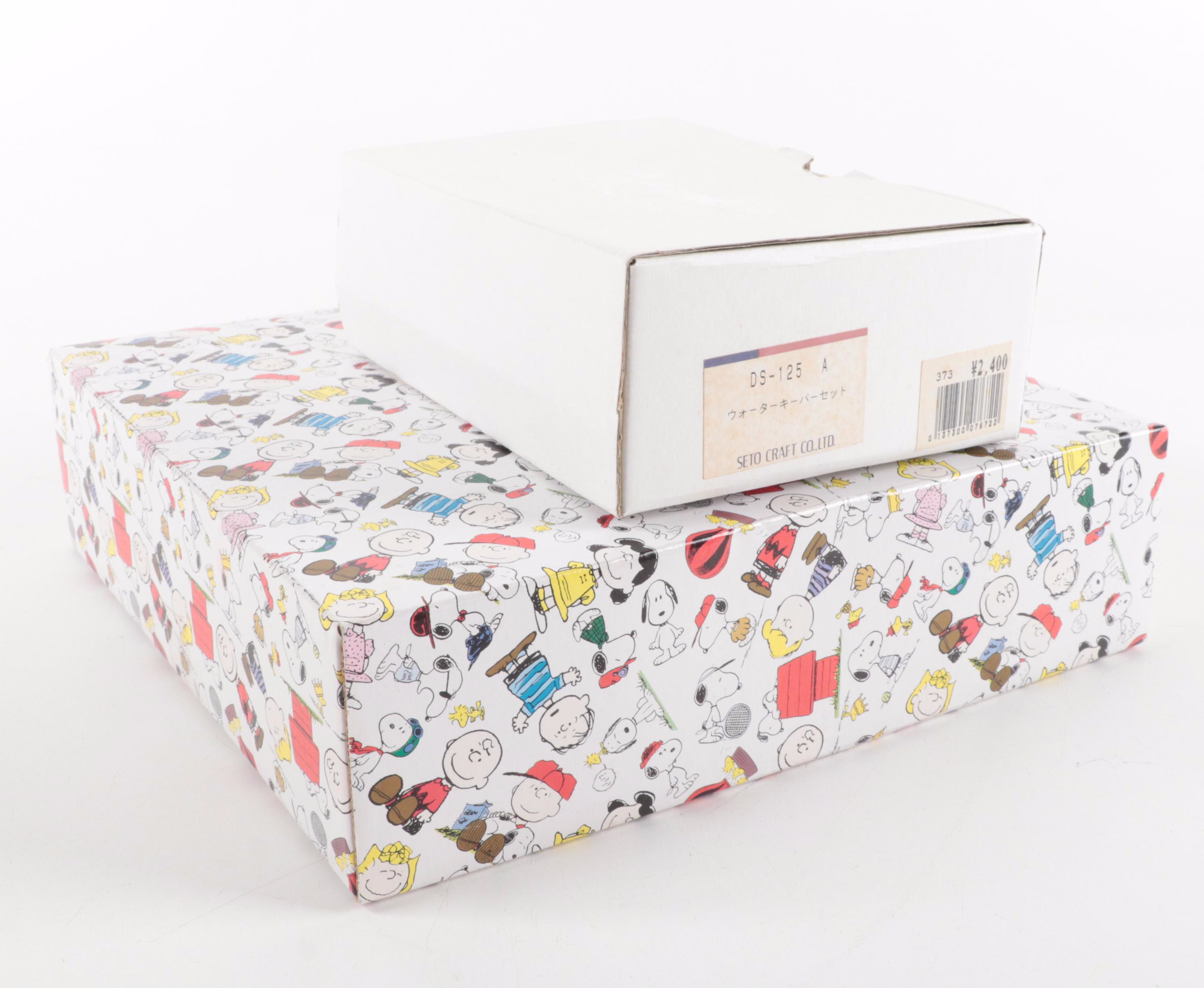 Sun Hing Peanuts Snoopy Ceramic Figurines with Seto Ceramic Peanuts Stoppers