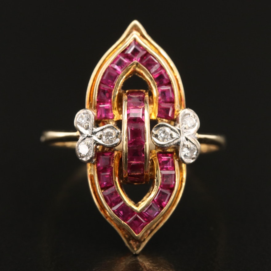 18K Ruby and Diamond Ring