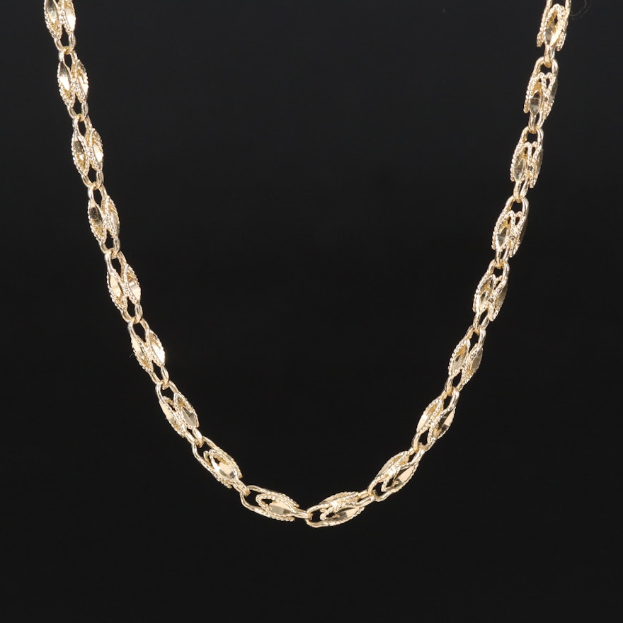 14K Fancy Link Necklace