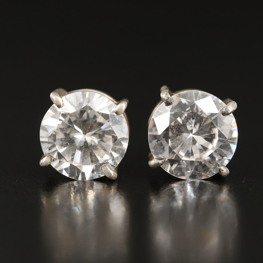 Sterling Cubic Zirconia Stud Earrings