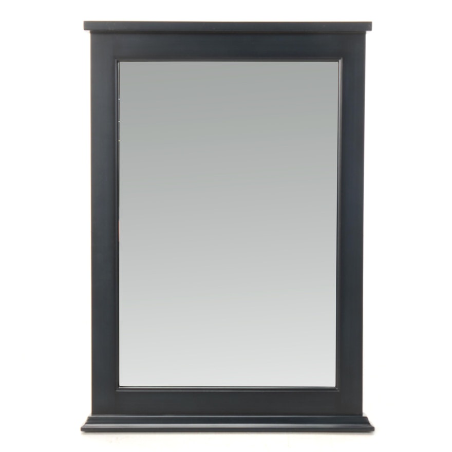 Matte Navy Blue Finished Wood Framed Vanity Mirror