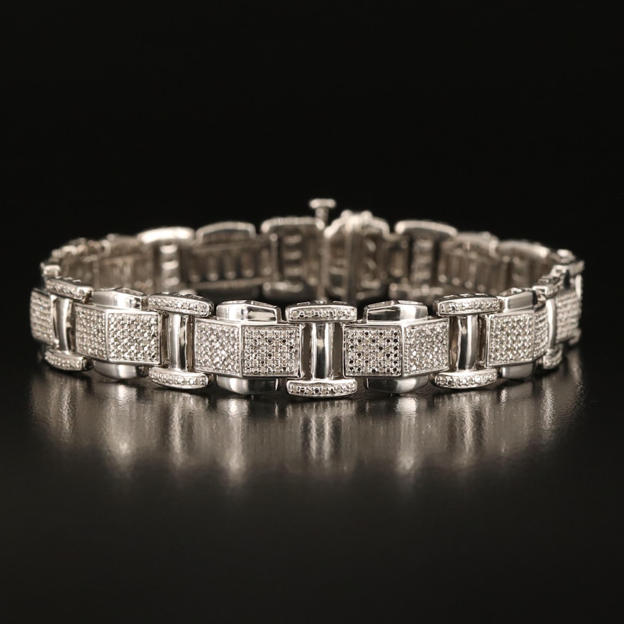 Sterling 1.02 CTW Diamond Bracelet