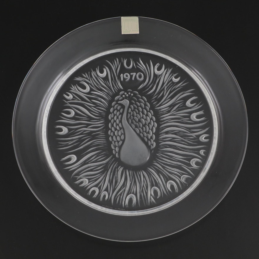 Lalique "Poan" Annual Crystal Plate, 1970