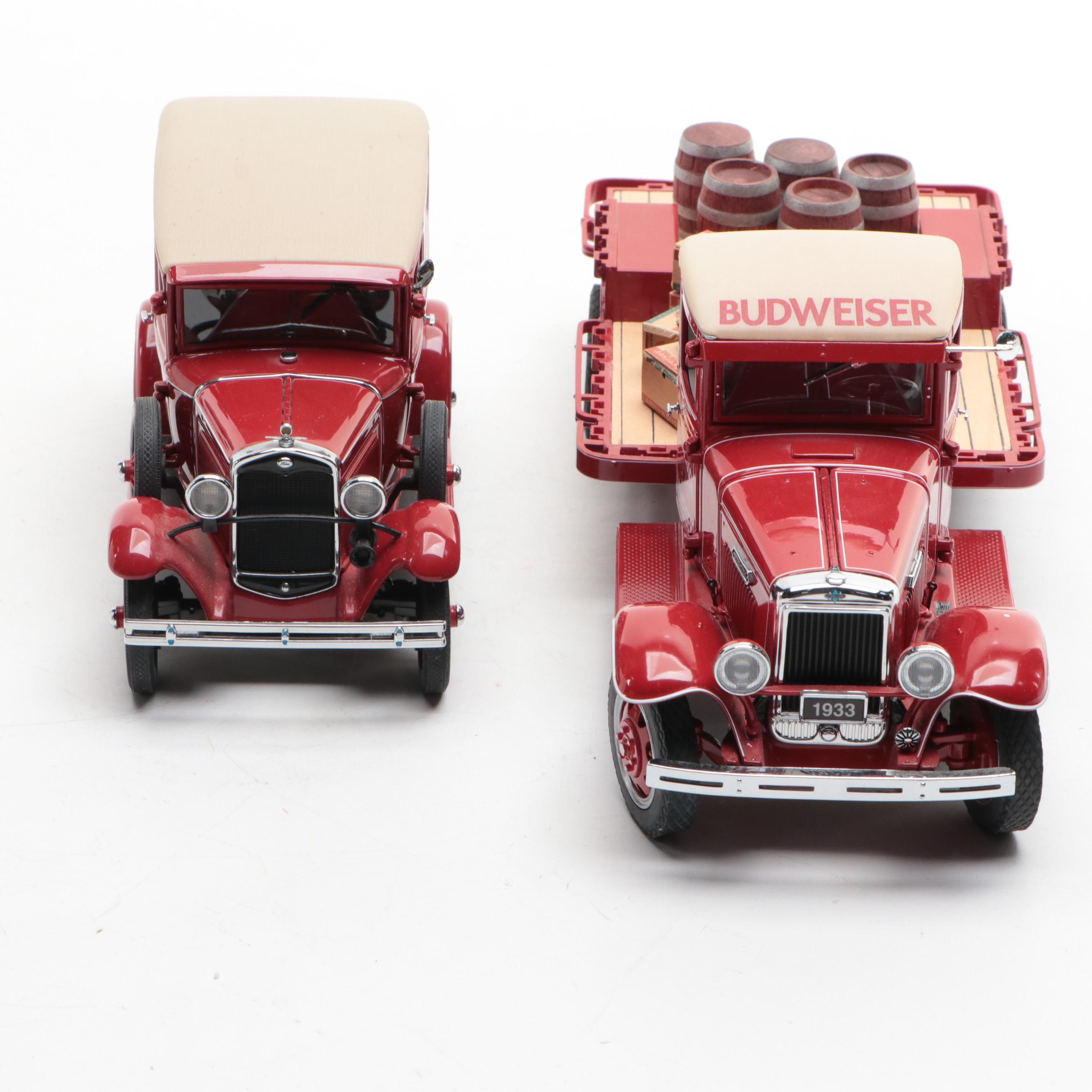 Danbury Mint 1931 and 1933 Budweiser Delivery Truck Models