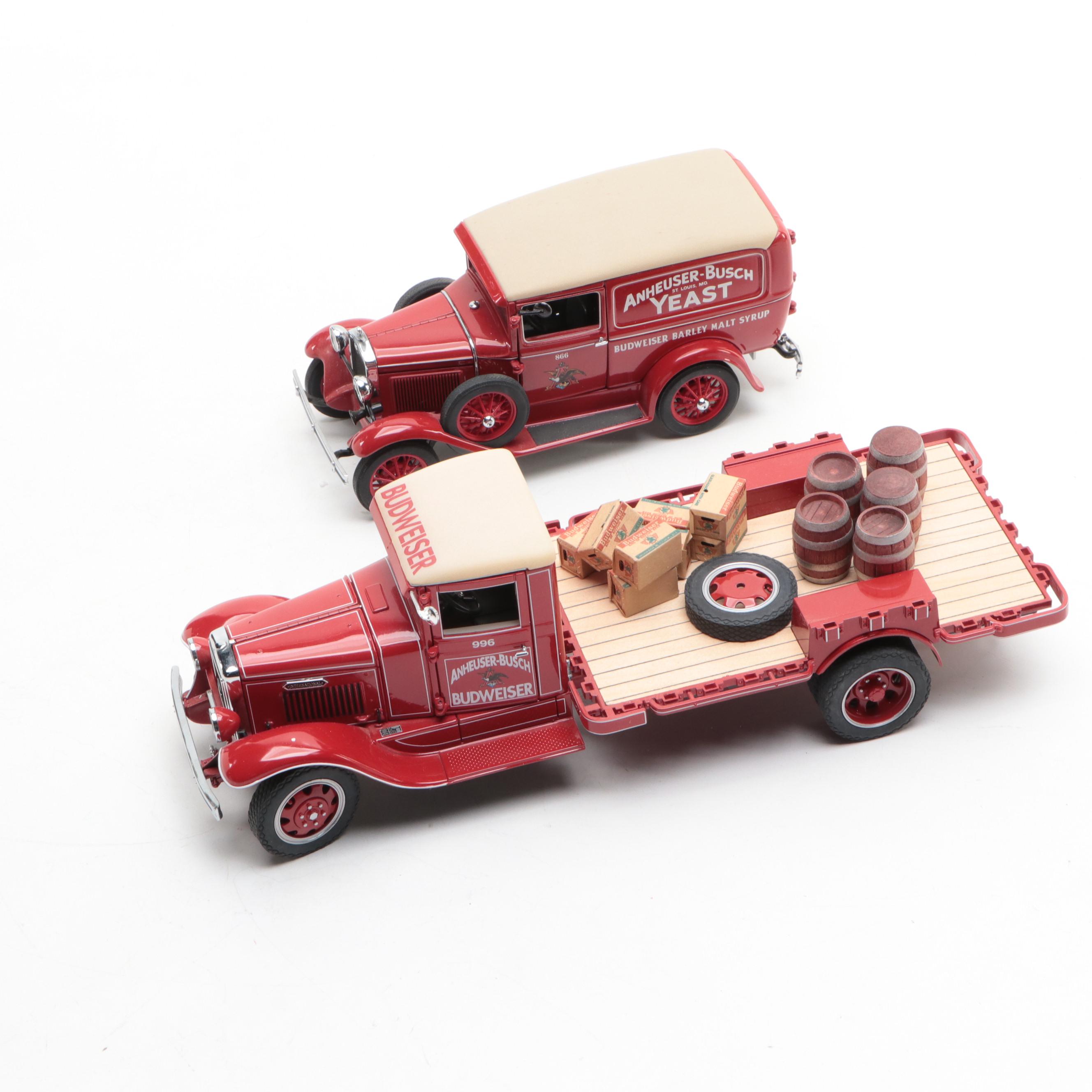 Danbury Mint 1931 and 1933 Budweiser Delivery Truck Models