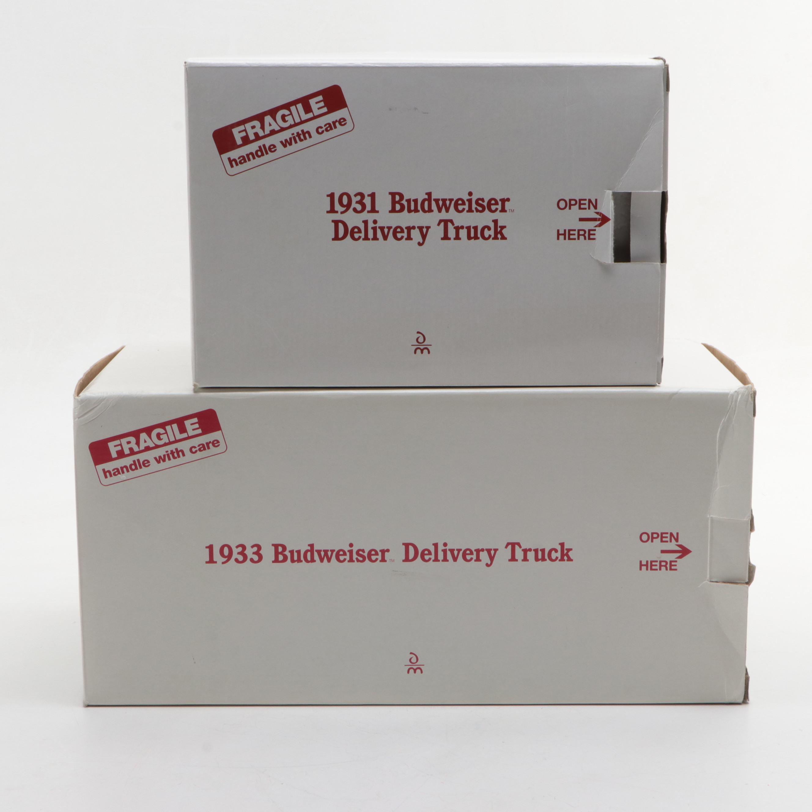 Danbury Mint 1931 and 1933 Budweiser Delivery Truck Models