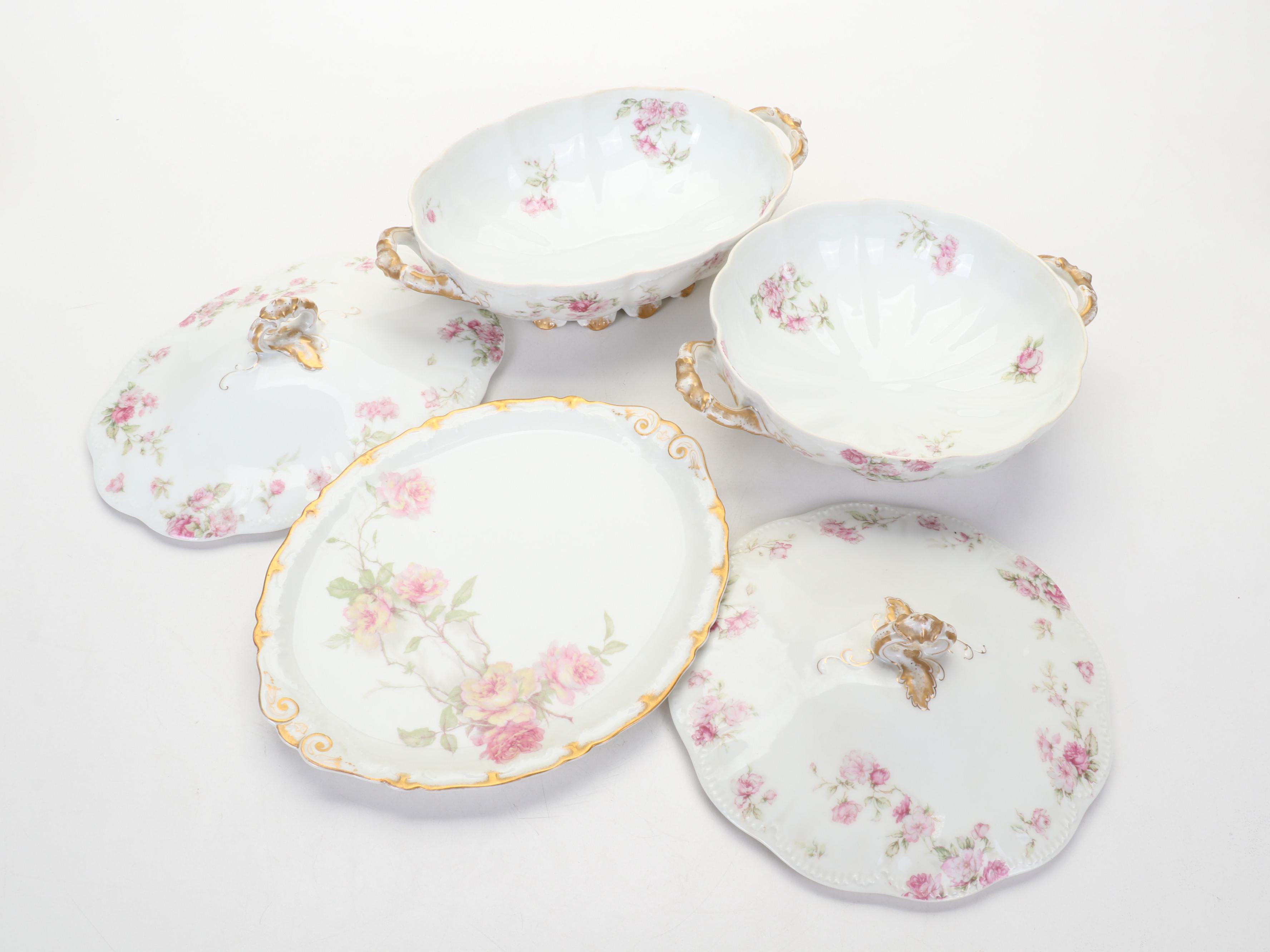 Haviland "Schleiger 39C" Pink Roses Porcelain Dinnerware