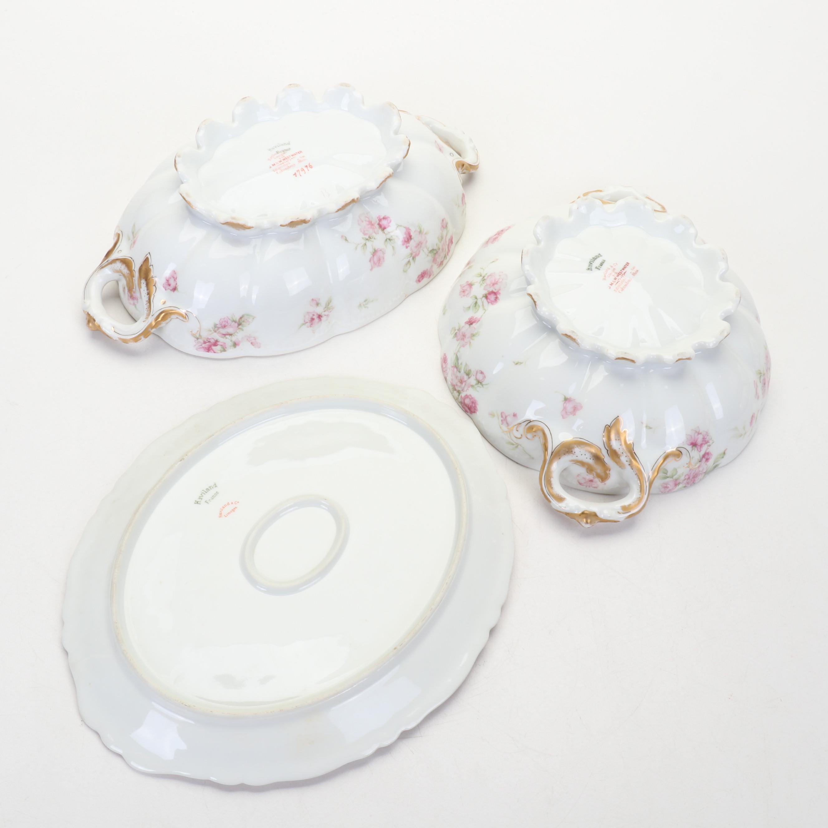 Haviland "Schleiger 39C" Pink Roses Porcelain Dinnerware