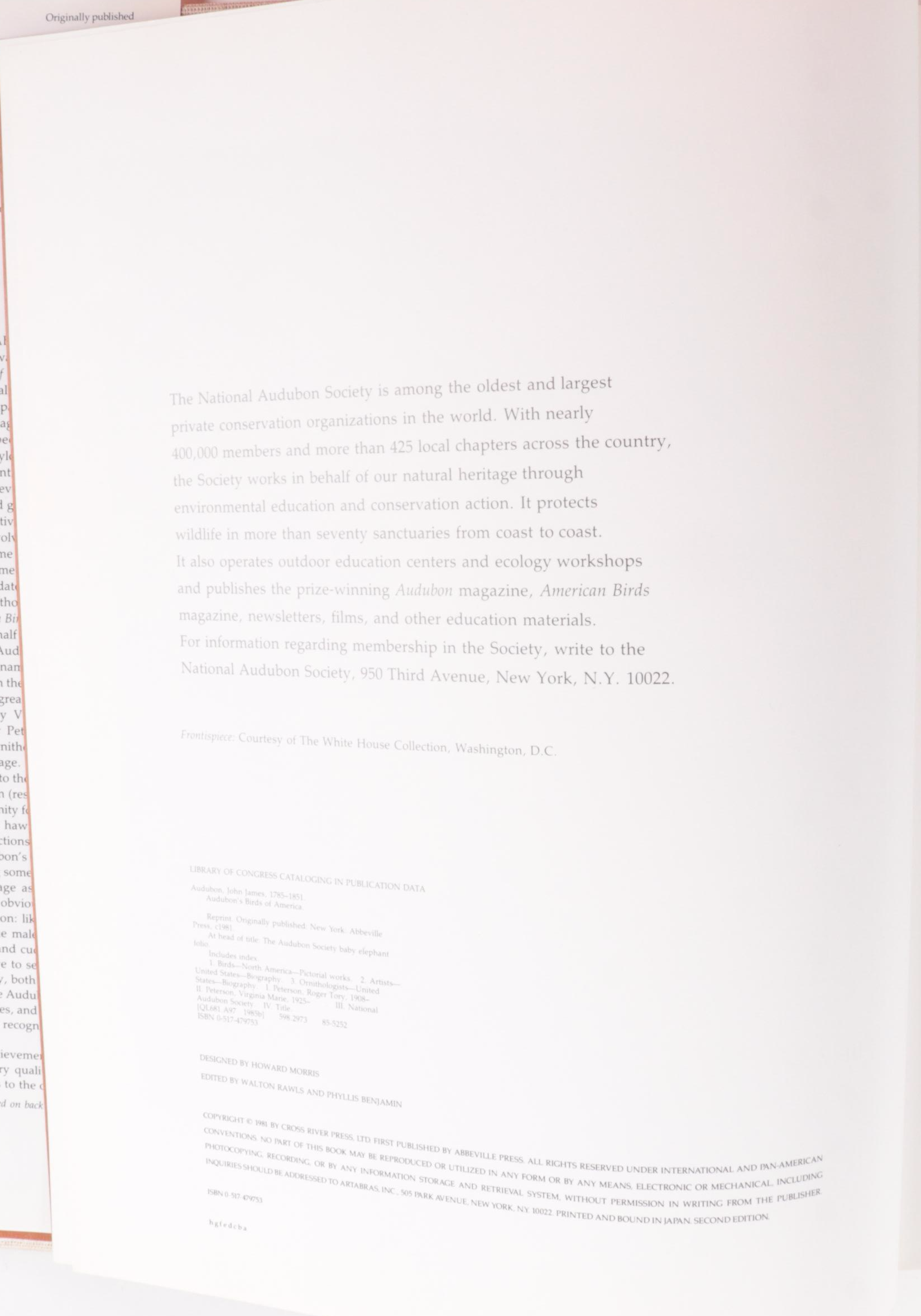 "Audubon's Birds of America" Baby Elephant Folio by the Petersons, 1981