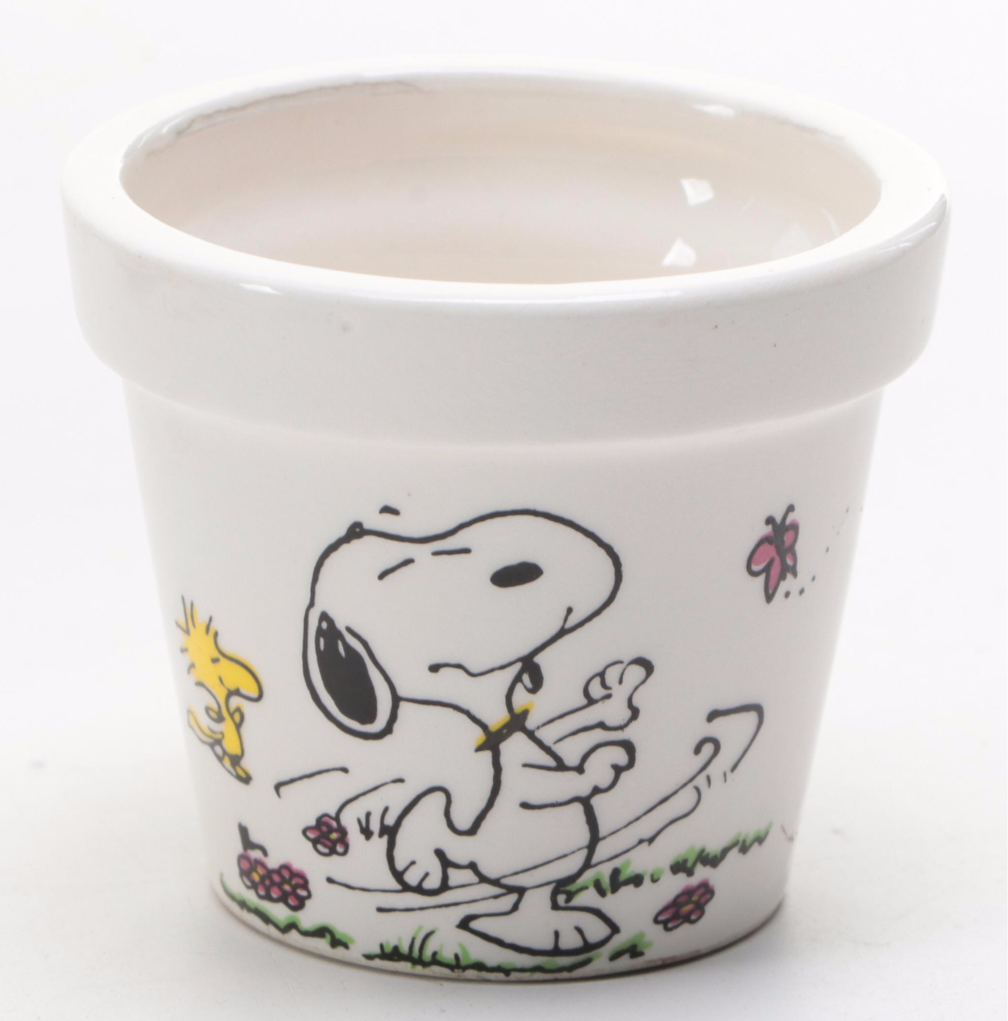 Peanuts Ceramic Musical Figurines and Jewelry Box with Planters
