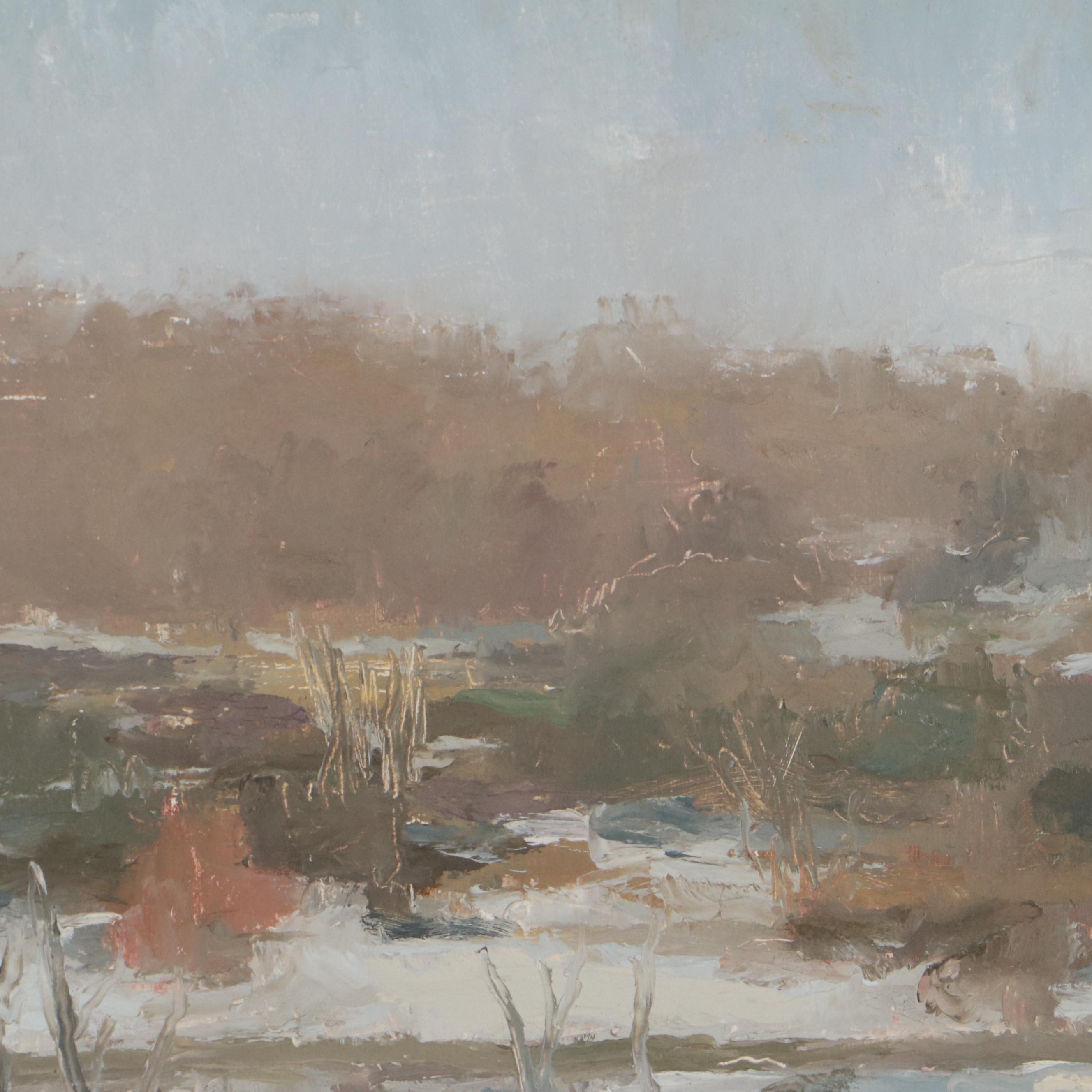 Ben Miller Winter Oil Painting "Schuylkill Landscape"