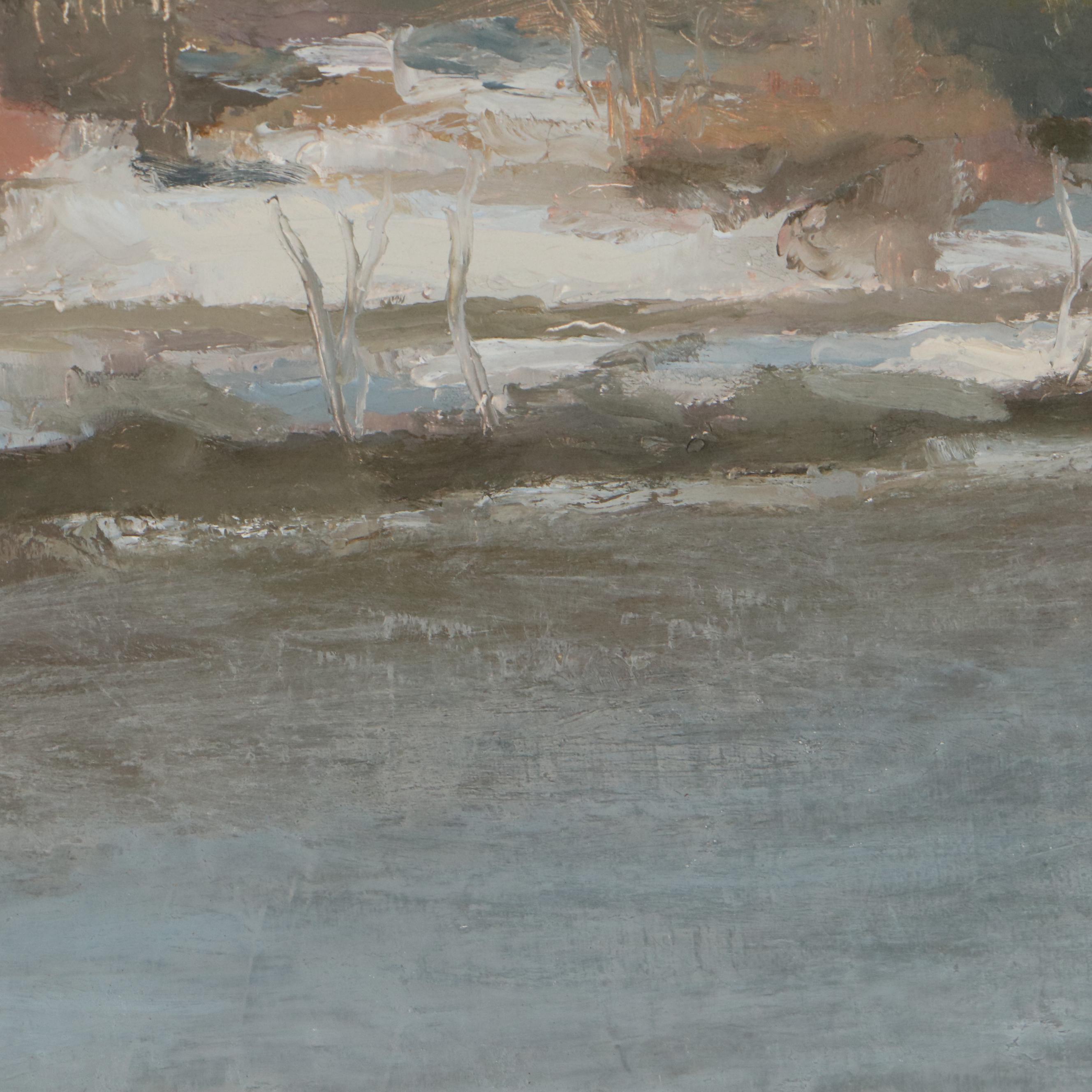 Ben Miller Winter Oil Painting "Schuylkill Landscape"