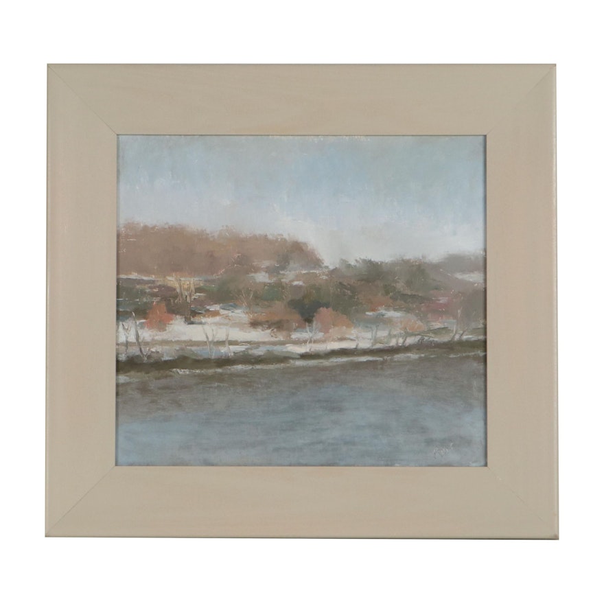 Ben Miller Winter Oil Painting "Schuylkill Landscape"