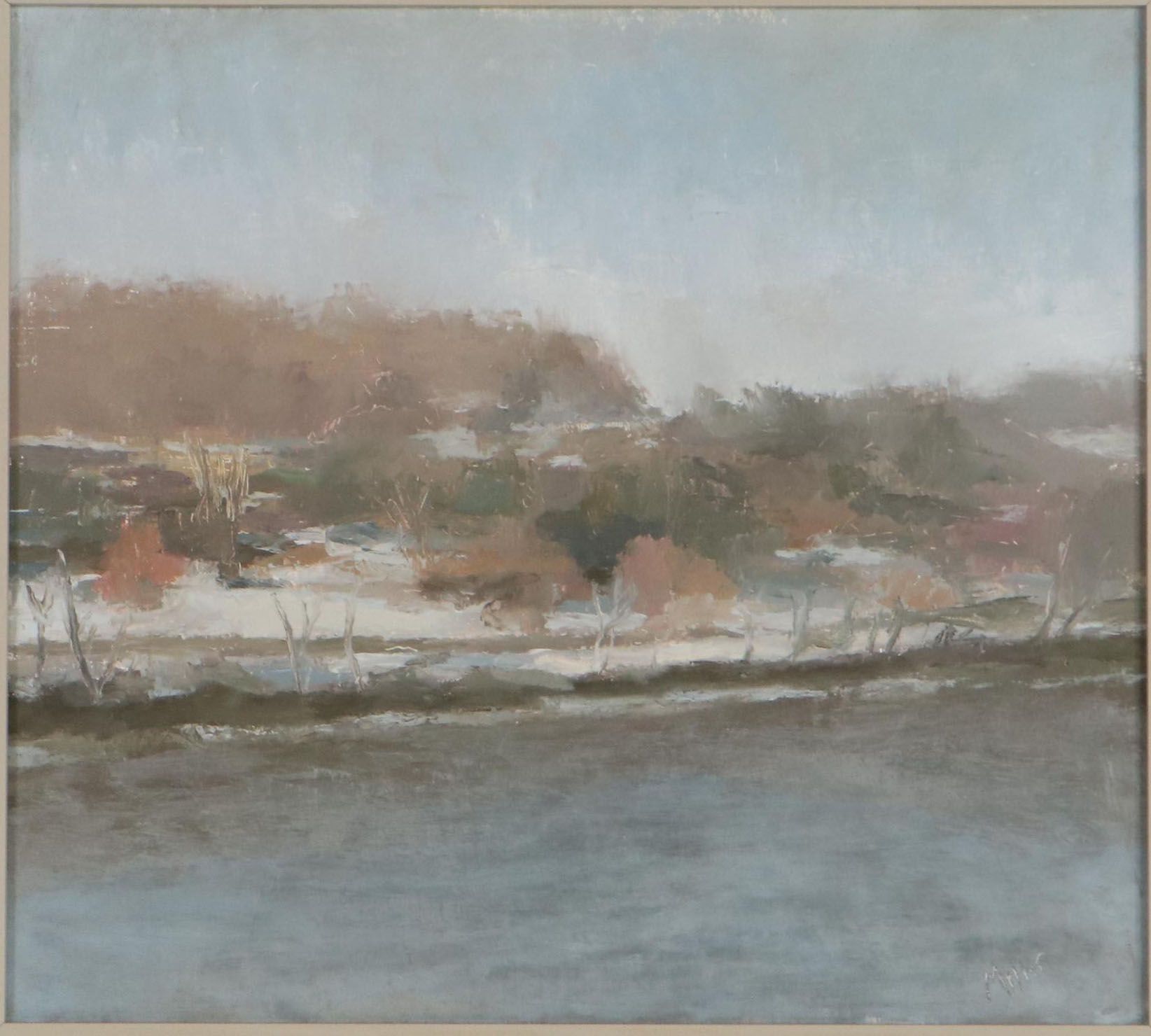 Ben Miller Winter Oil Painting "Schuylkill Landscape"