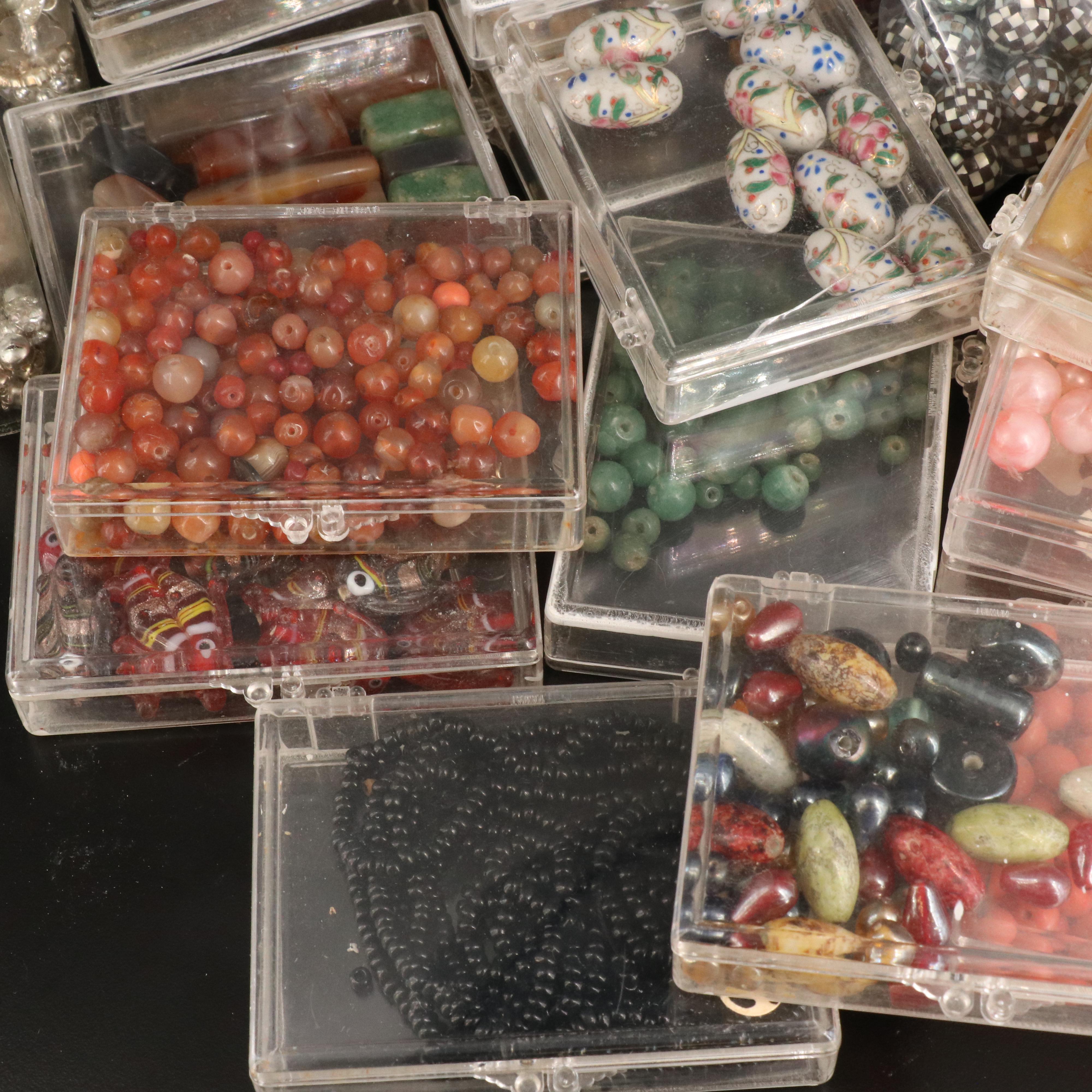 Antique and Vintage Trade Beads Featuring Millefiori, Agate and Aventurine