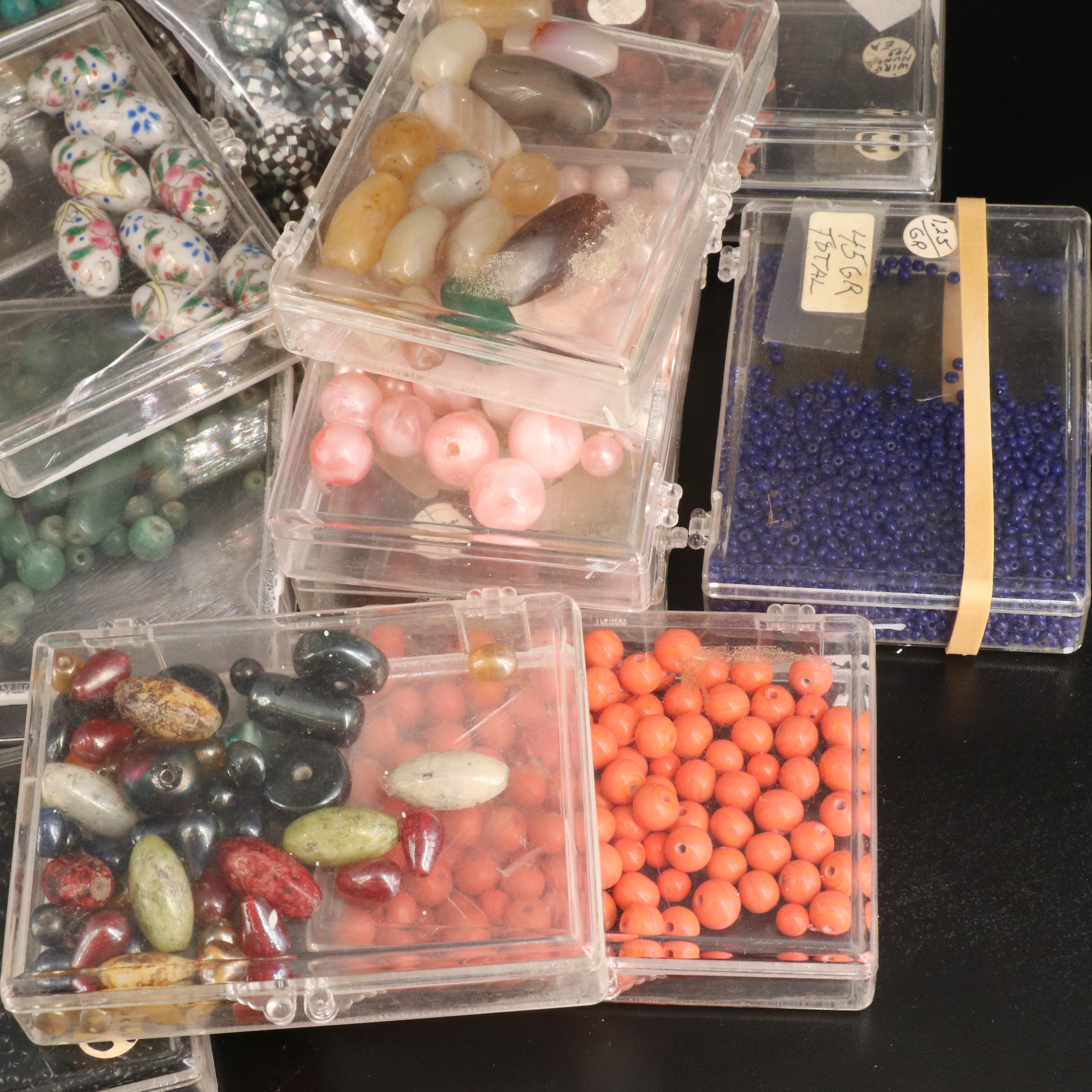 Antique and Vintage Trade Beads Featuring Millefiori, Agate and Aventurine