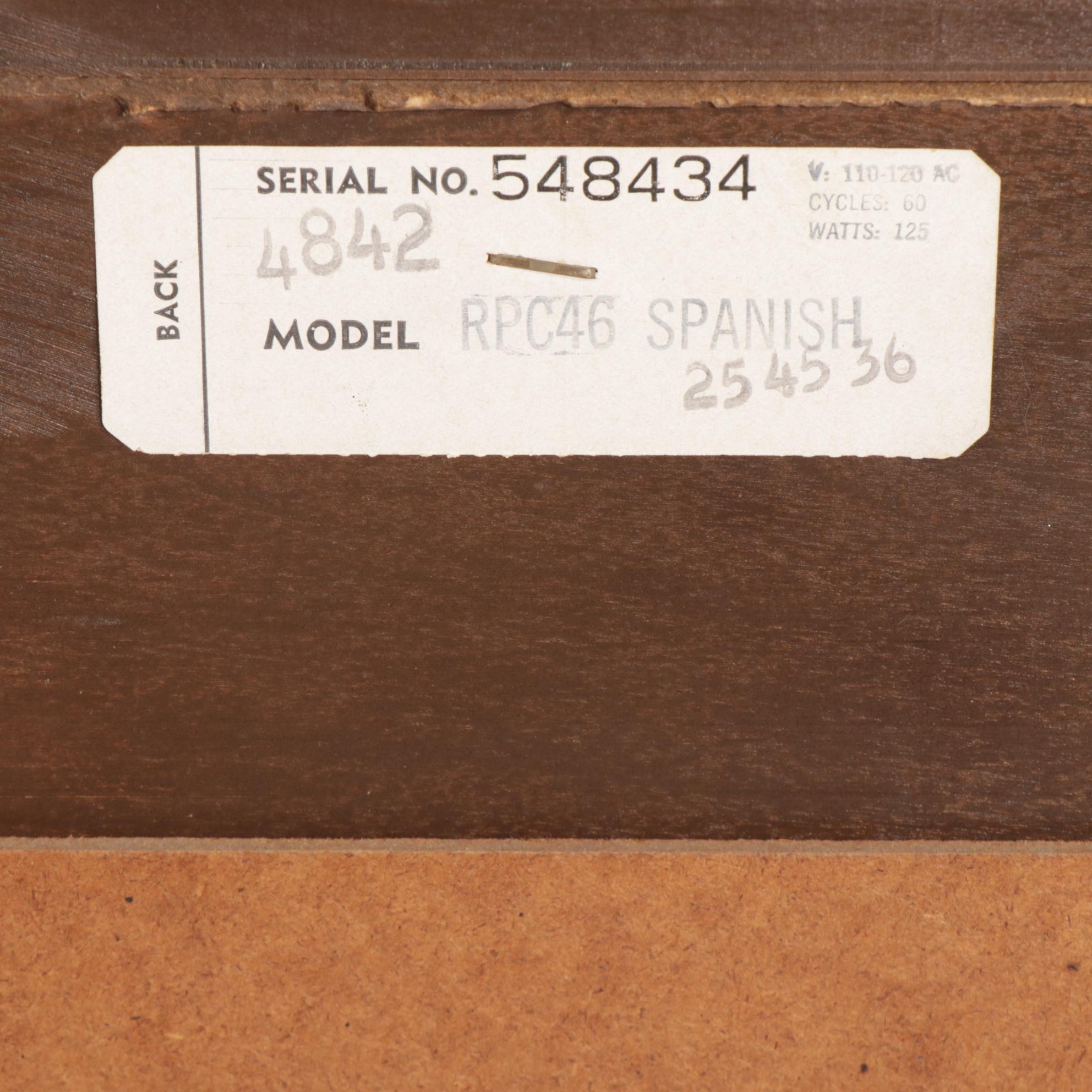 Packard Bell Spanish Baroque Style Stereo Console, Mid to Late 20th Century