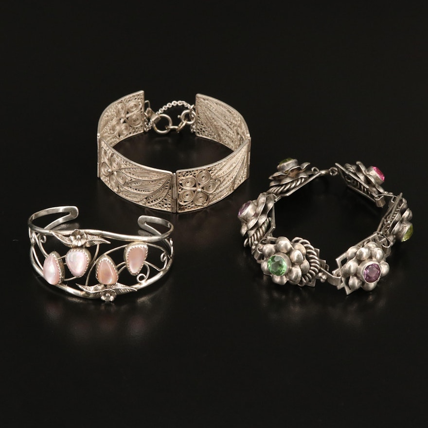 Sterling Filigree Bracelets and Cuff