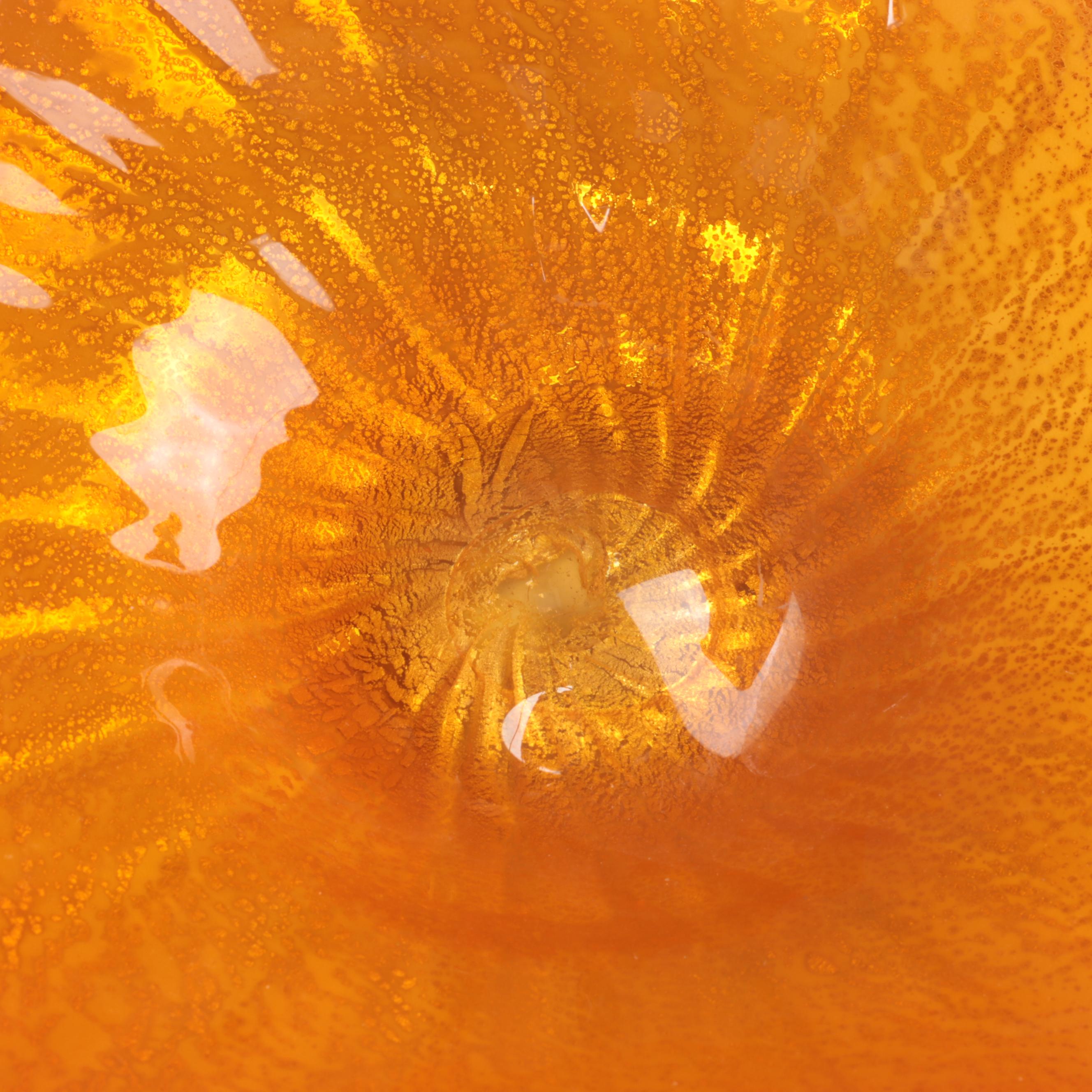 Doug Frates Handblown with Silver Leaf Freeform Art Glass Splash Finger Bowls