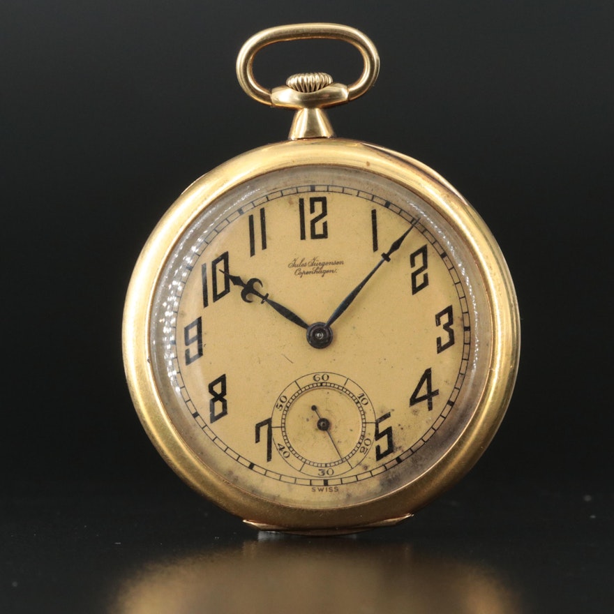 18K Jules Jurgensen Swiss Pocket Watch