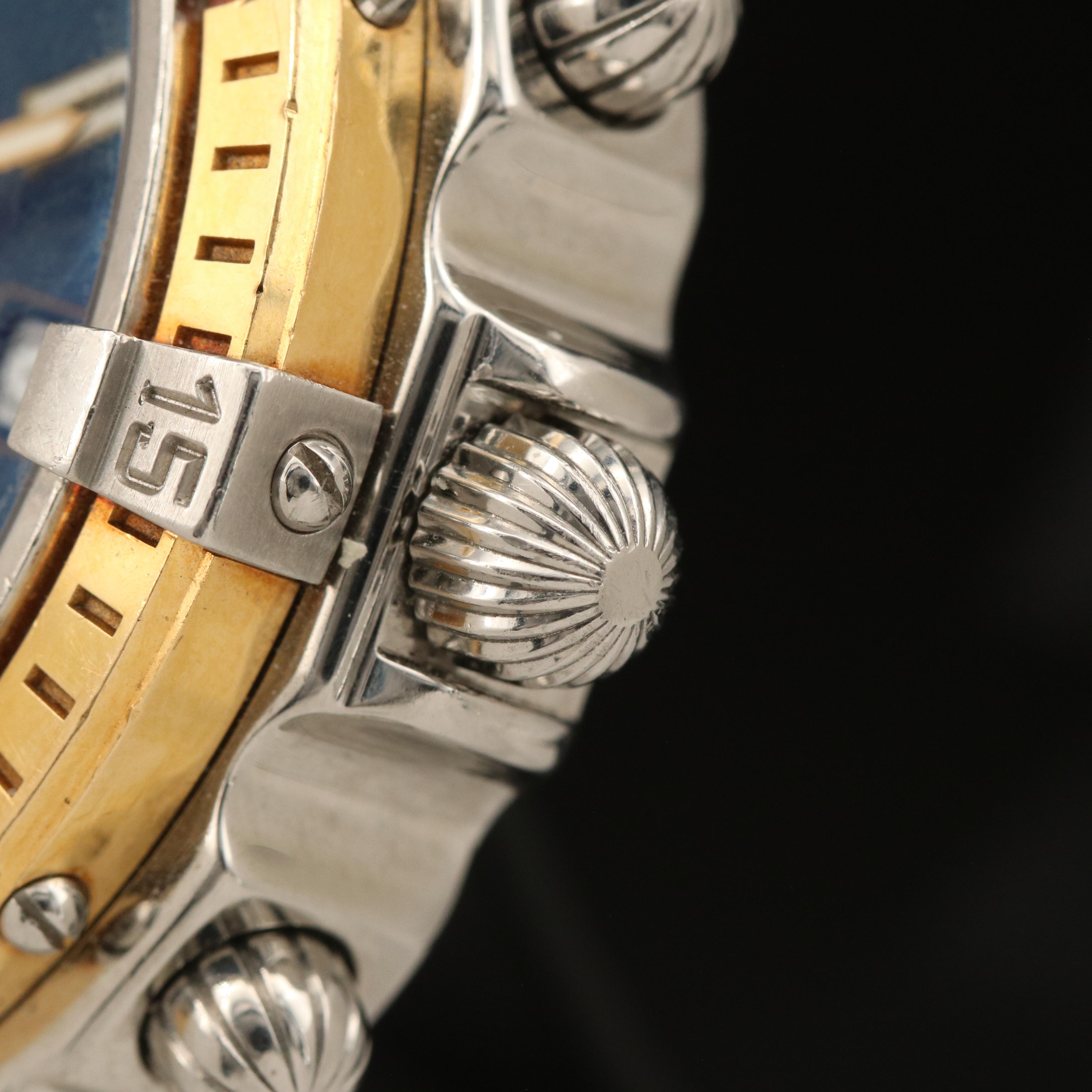 18K and Stainless Steel Breitling Cross Wind Racing Chronograph Watch