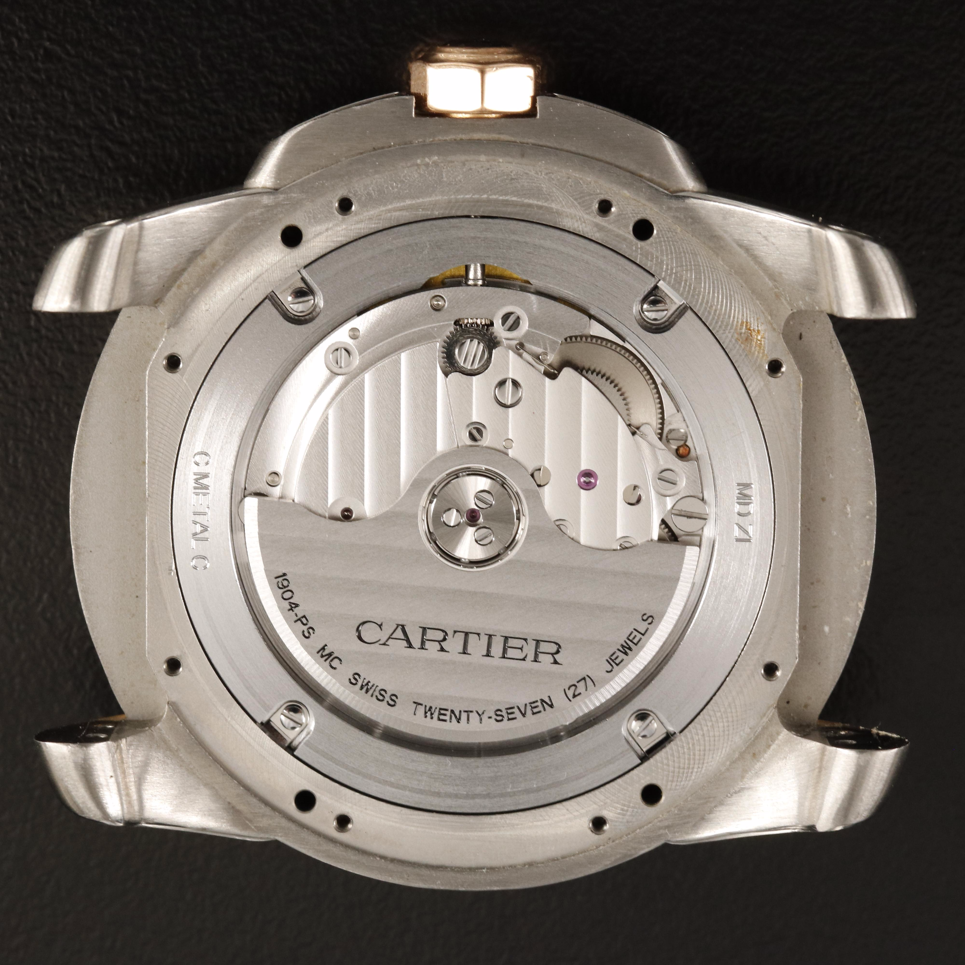 Cartier Calibre De Cartier Divers Stainless Steel and 18K Rose Gold Watch