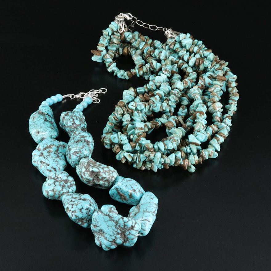 Magnesite Necklaces with Sterling Clasps