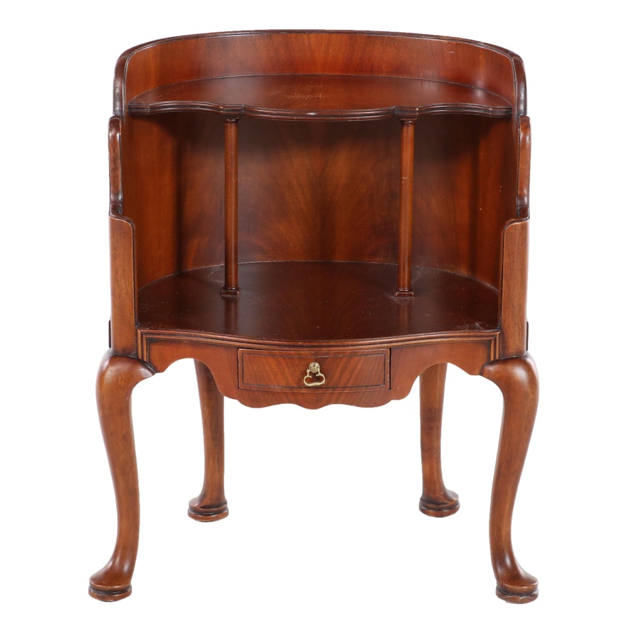 Chelsea House Italian Queen Anne Style Mahogany Bar Cabinet, Late 20th Century