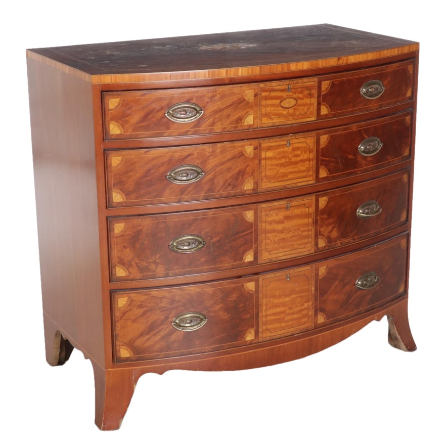 Federal Style Inlaid Veneer Mahogany Chest of Drawers