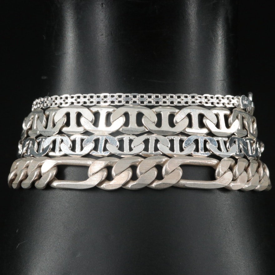 Sterling Chain Bracelet Selection