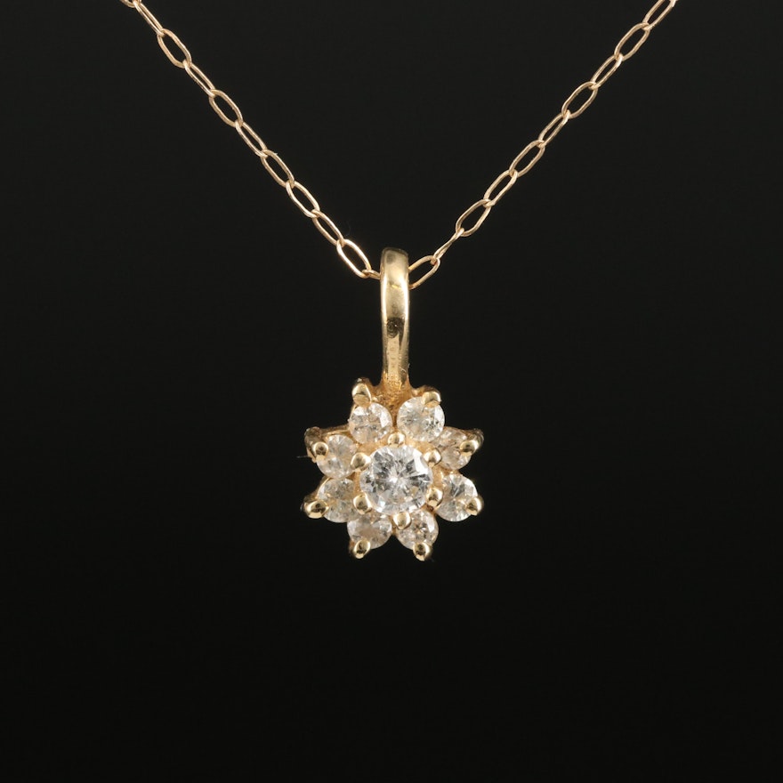 14K 0.25 CTW Diamond Pendant Necklace