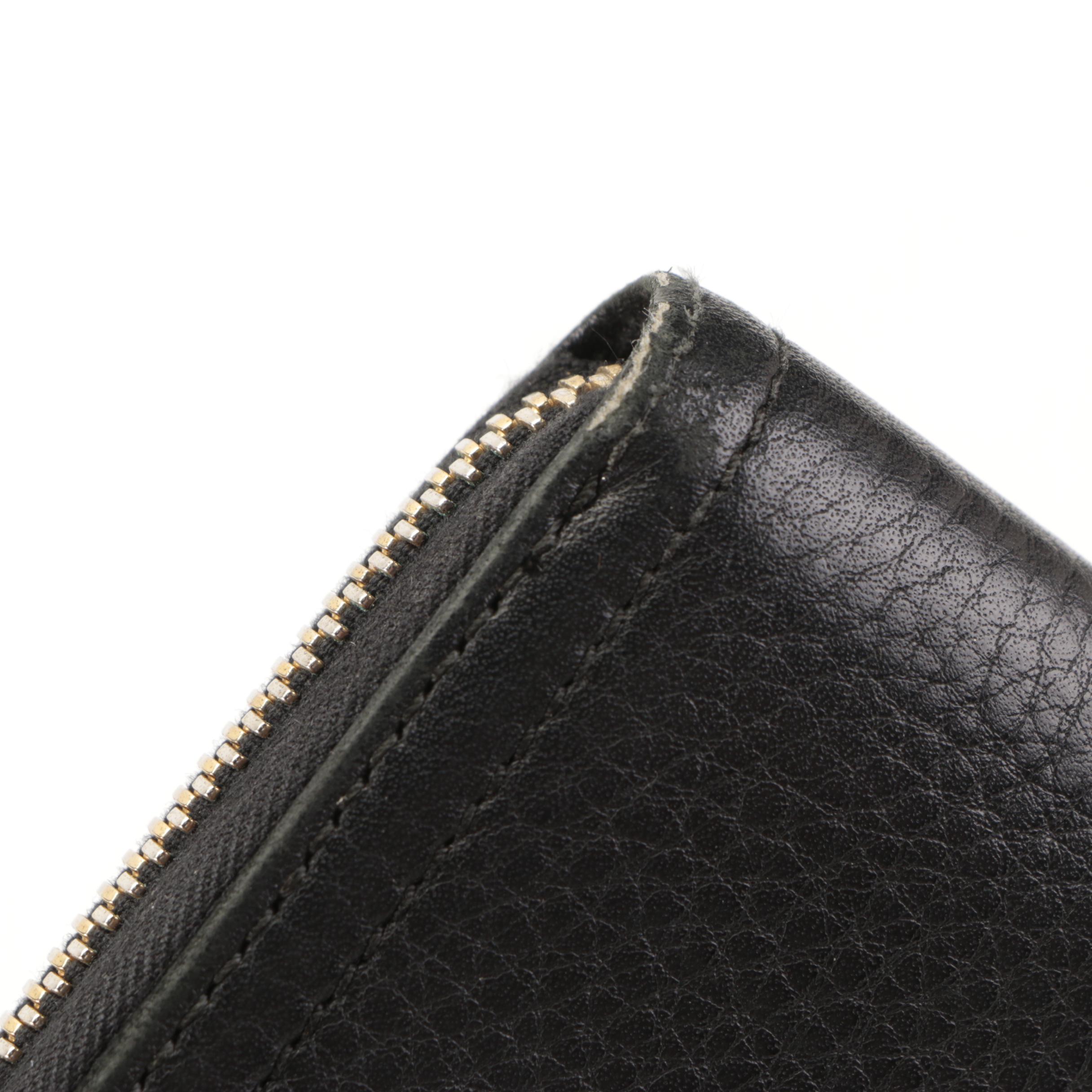 Prada Zip-Around Wallet in Black Deerskin Leather with Box