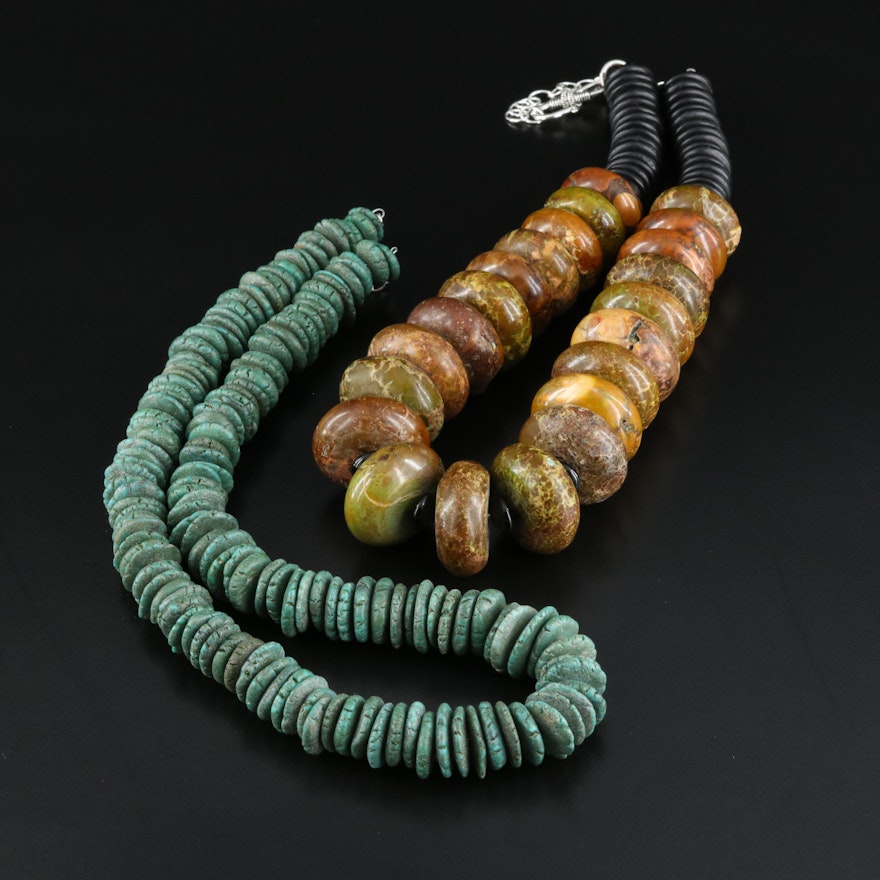 Magnesite, Seed and Gemstone Necklaces Including Sterling