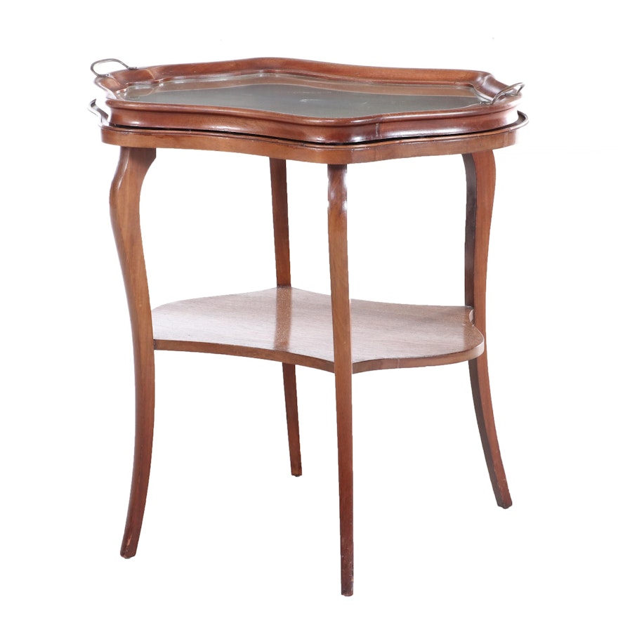 Louis XV Style Mahogany and Glass Tray Table, 20th Century