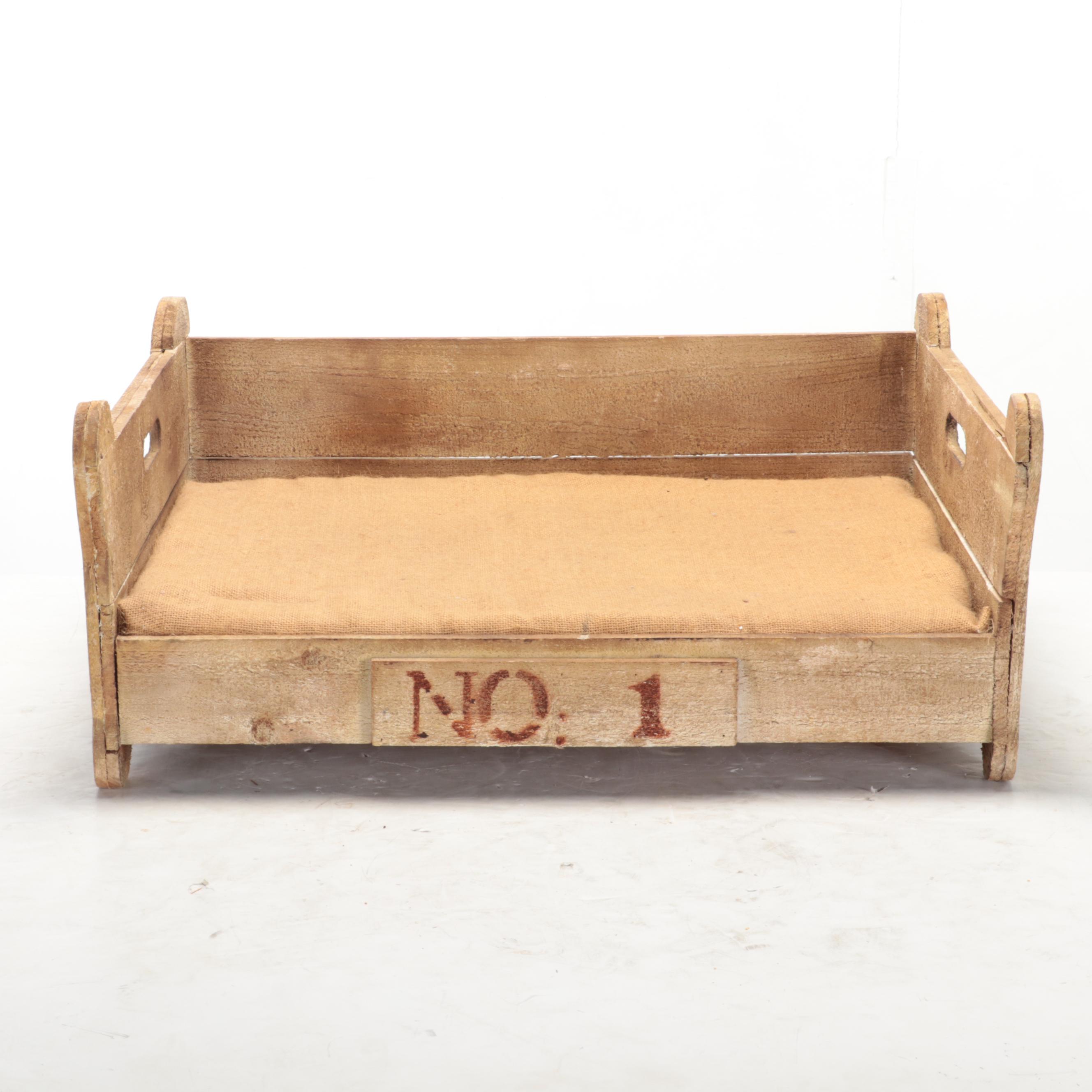 UMA Enterprises Wooden Crate Style "No. 1" Pet Bed with Cushion