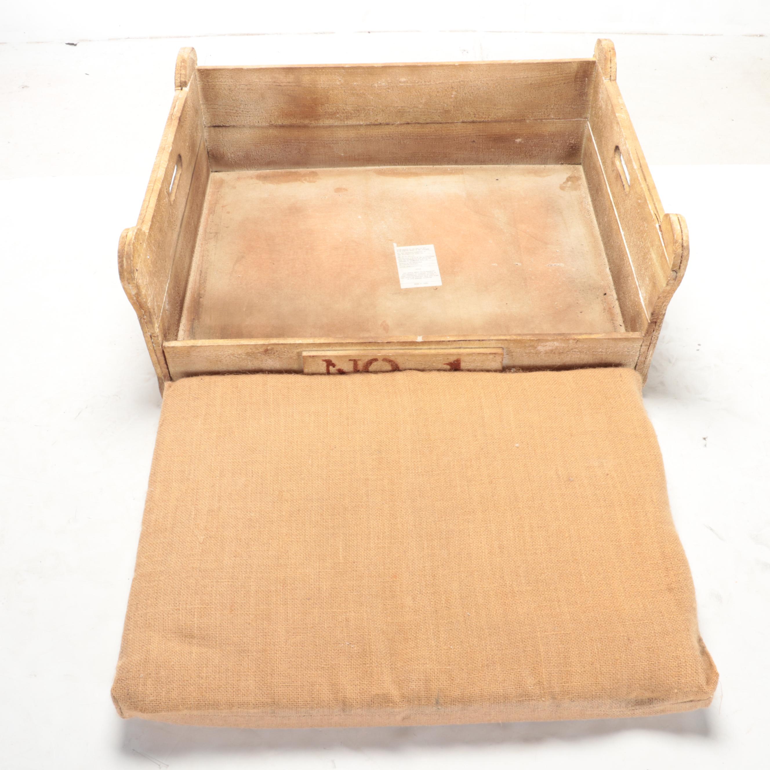 UMA Enterprises Wooden Crate Style "No. 1" Pet Bed with Cushion