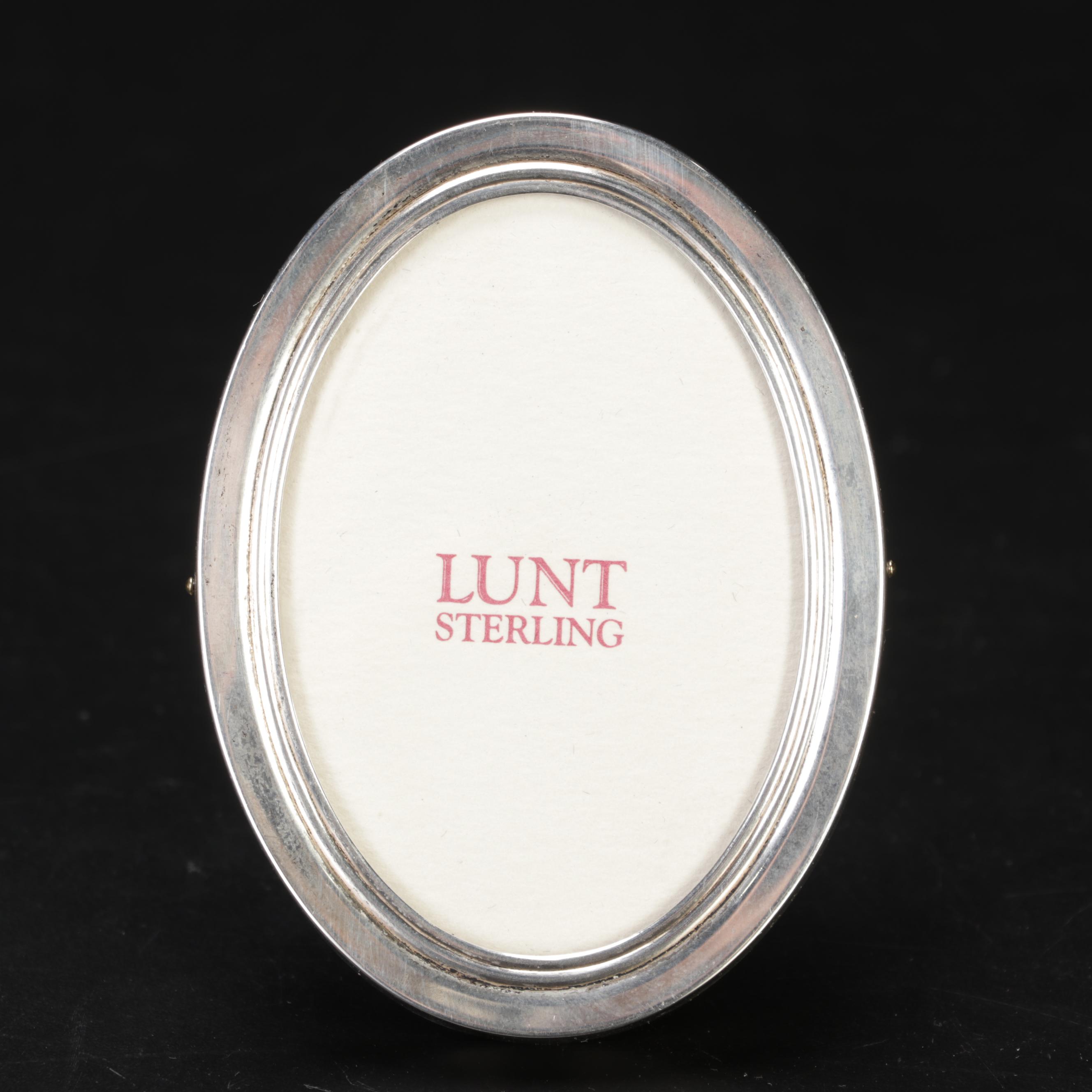 Lunt Sterling Picture Frame With Silver Cocktail Stirring Spoons and Hair Brush