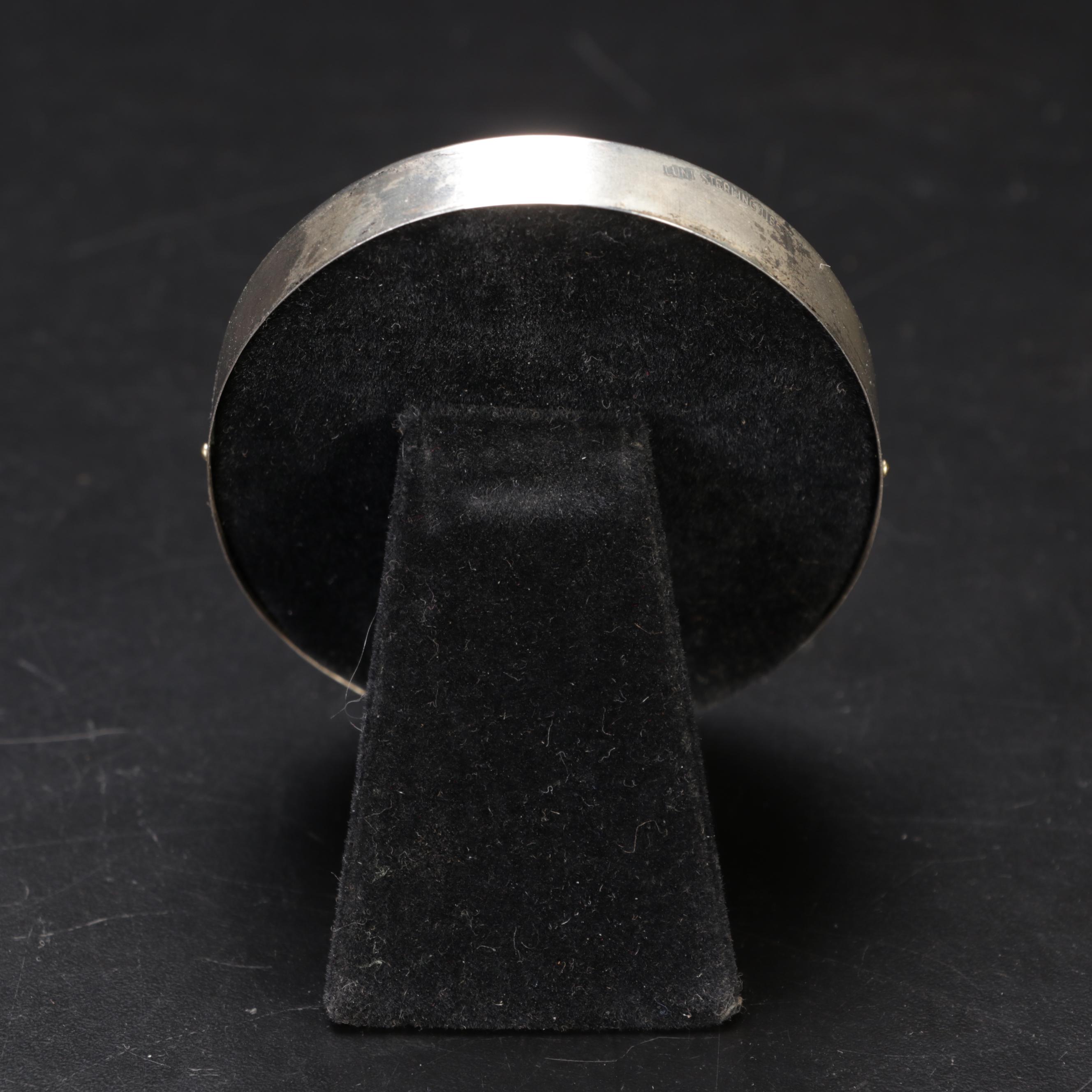 Lunt Sterling Picture Frame With Silver Cocktail Stirring Spoons and Hair Brush