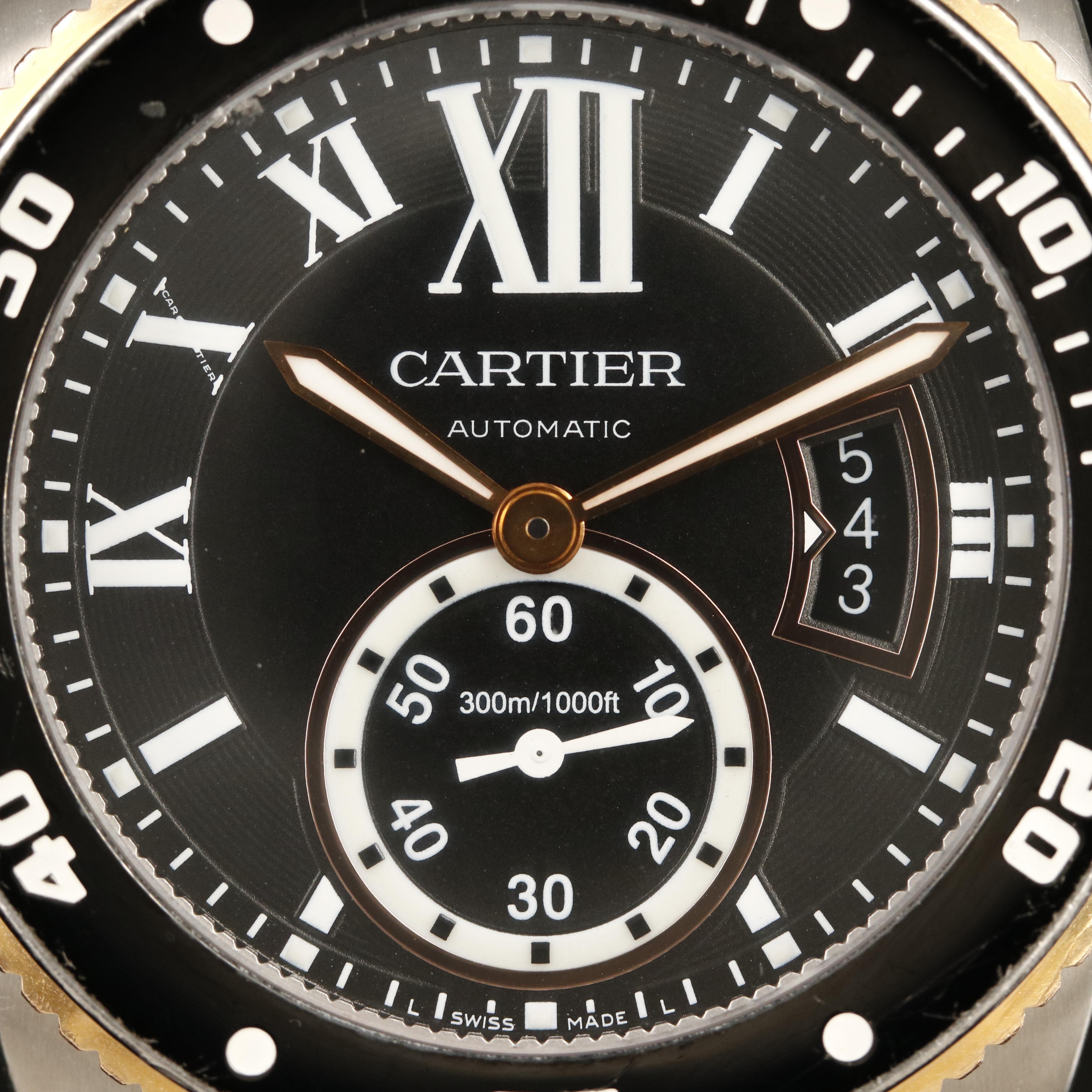 Cartier Calibre De Cartier Divers Stainless Steel and 18K Rose Gold Watch