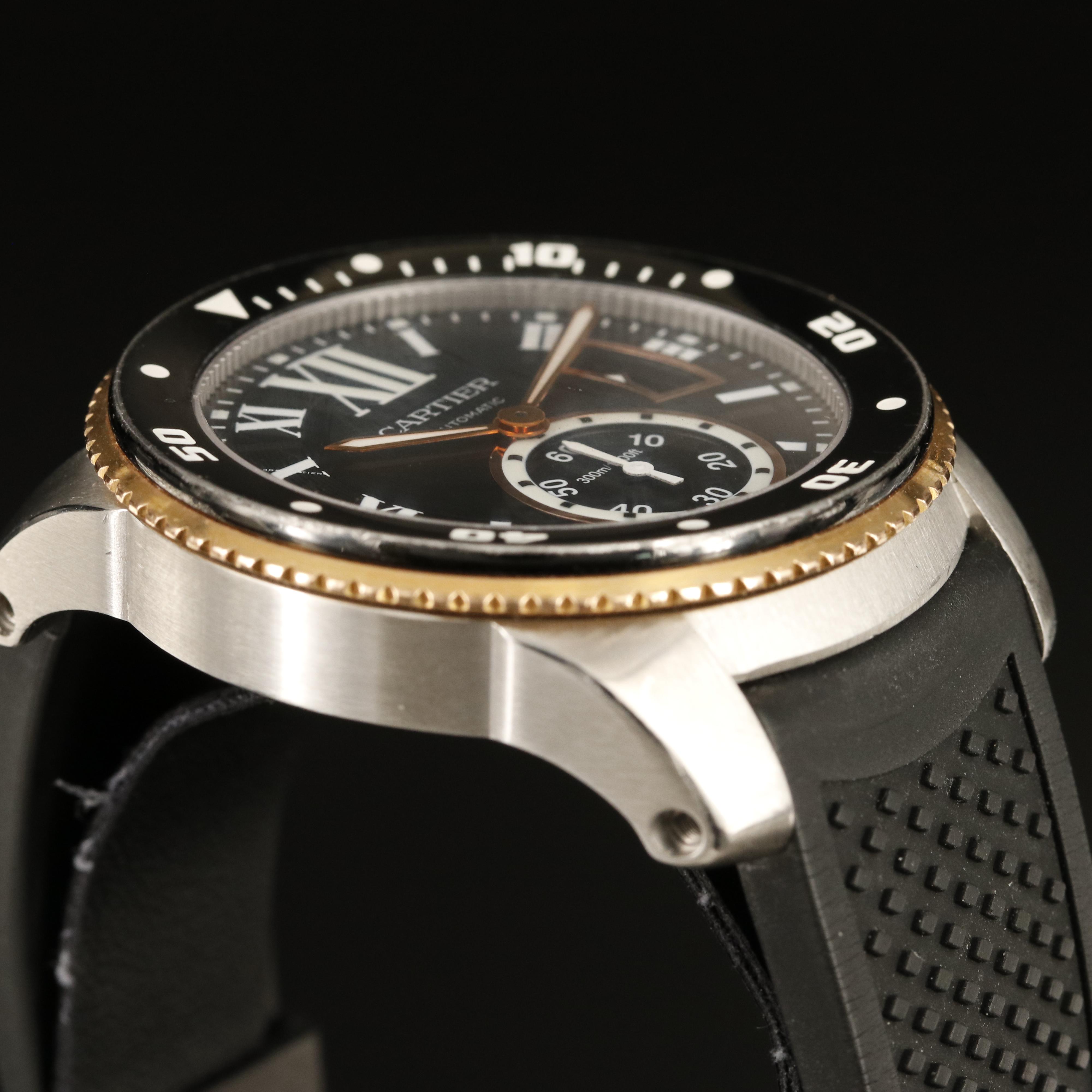 Cartier Calibre De Cartier Divers Stainless Steel and 18K Rose Gold Watch