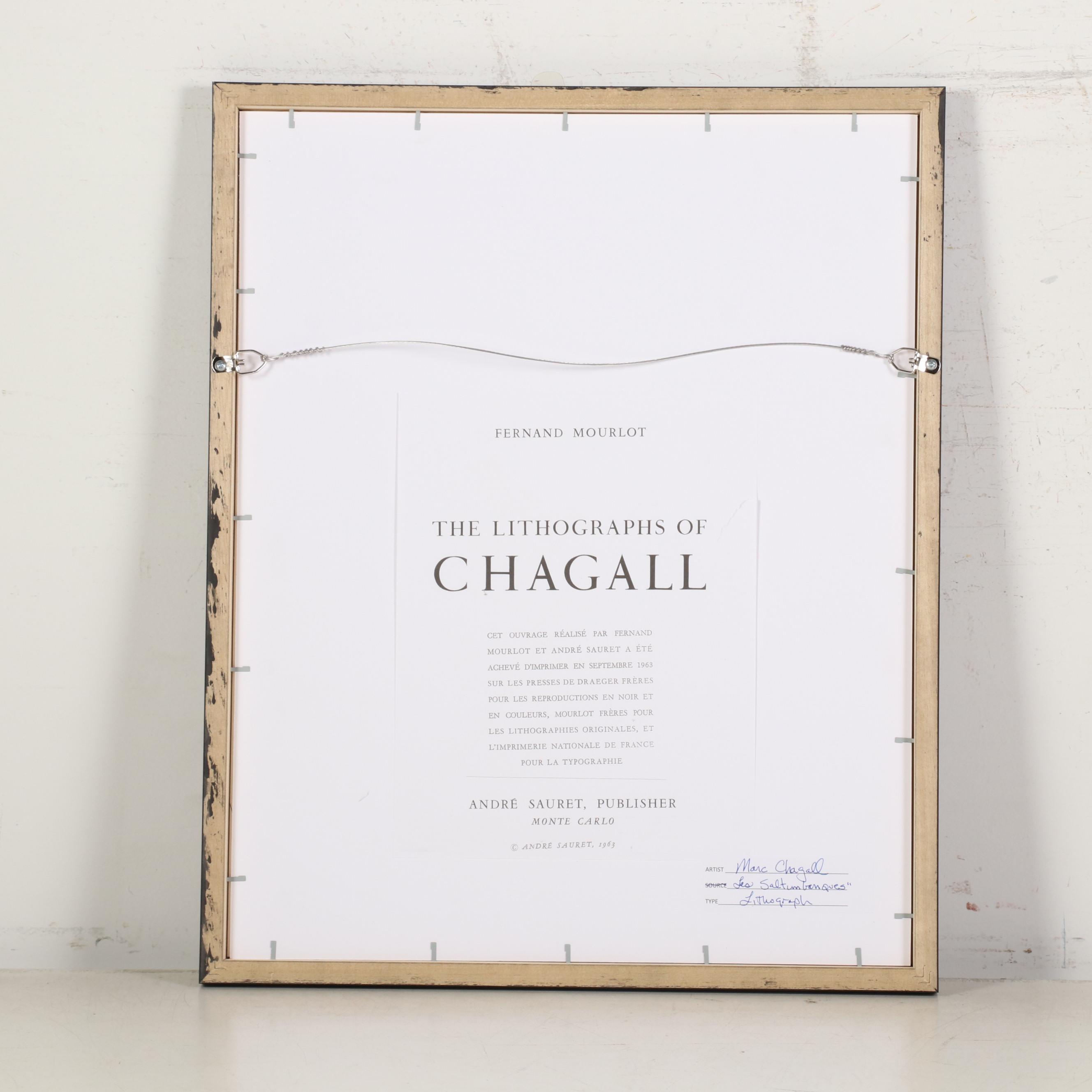 Marc Chagall Lithograph "Itinerant Players," 1963