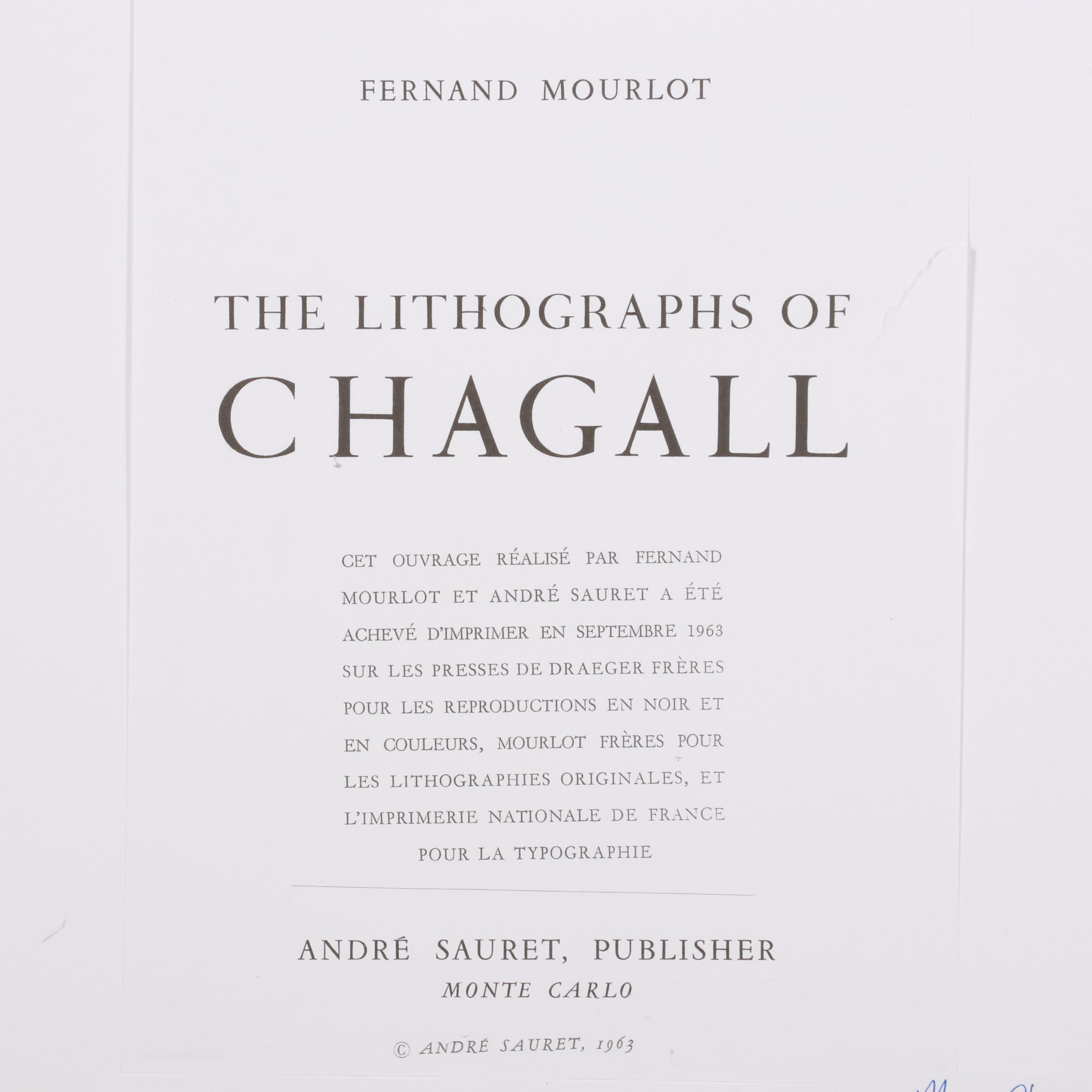 Marc Chagall Lithograph "Itinerant Players," 1963