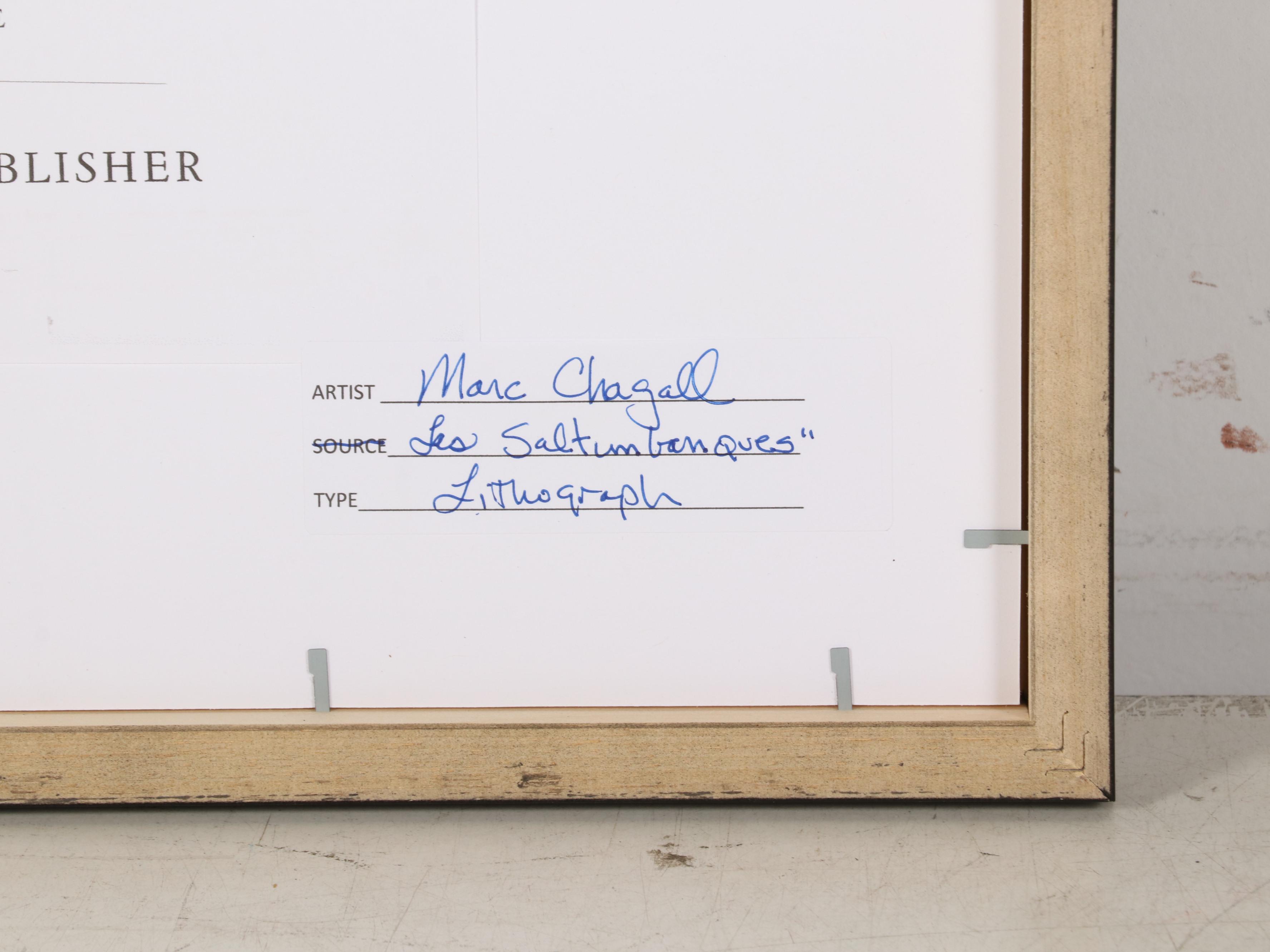 Marc Chagall Lithograph "Itinerant Players," 1963